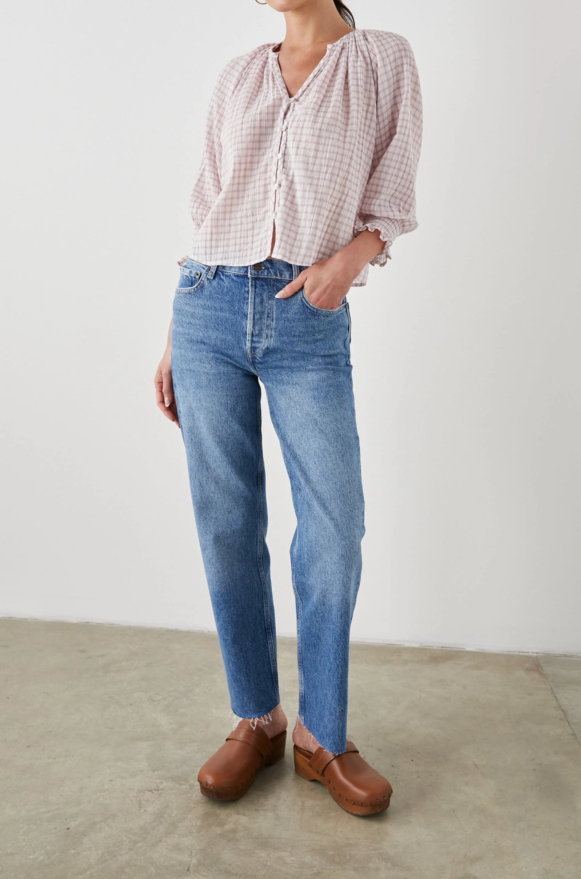MARIAH TOP - SOFT ROSE CHECK - Image 3