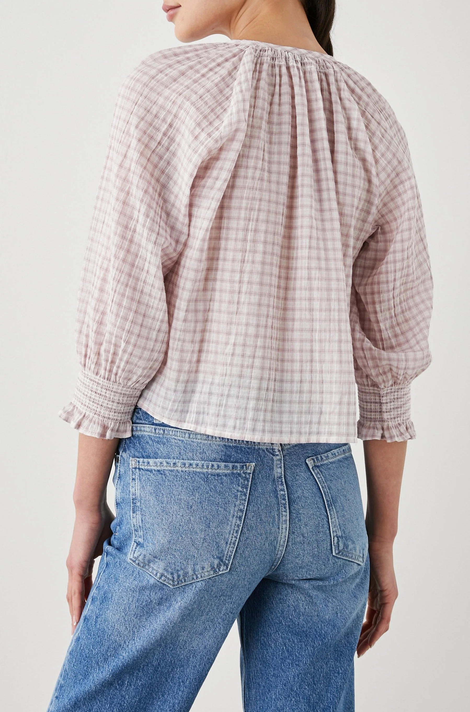 MARIAH TOP - SOFT ROSE CHECK - Image 4