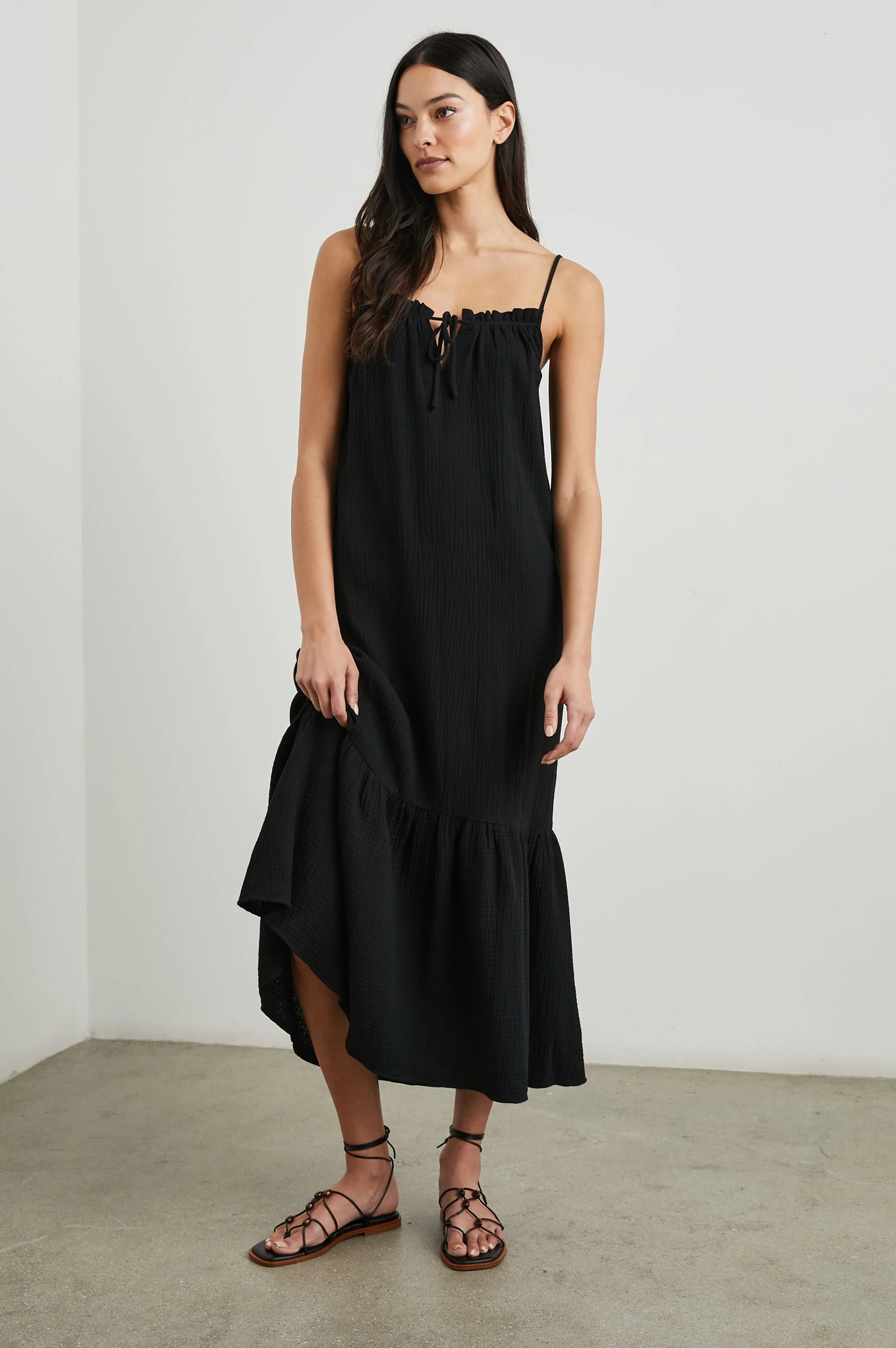 MARSEILLE DRESS - BLACK GAUZE - Image 3