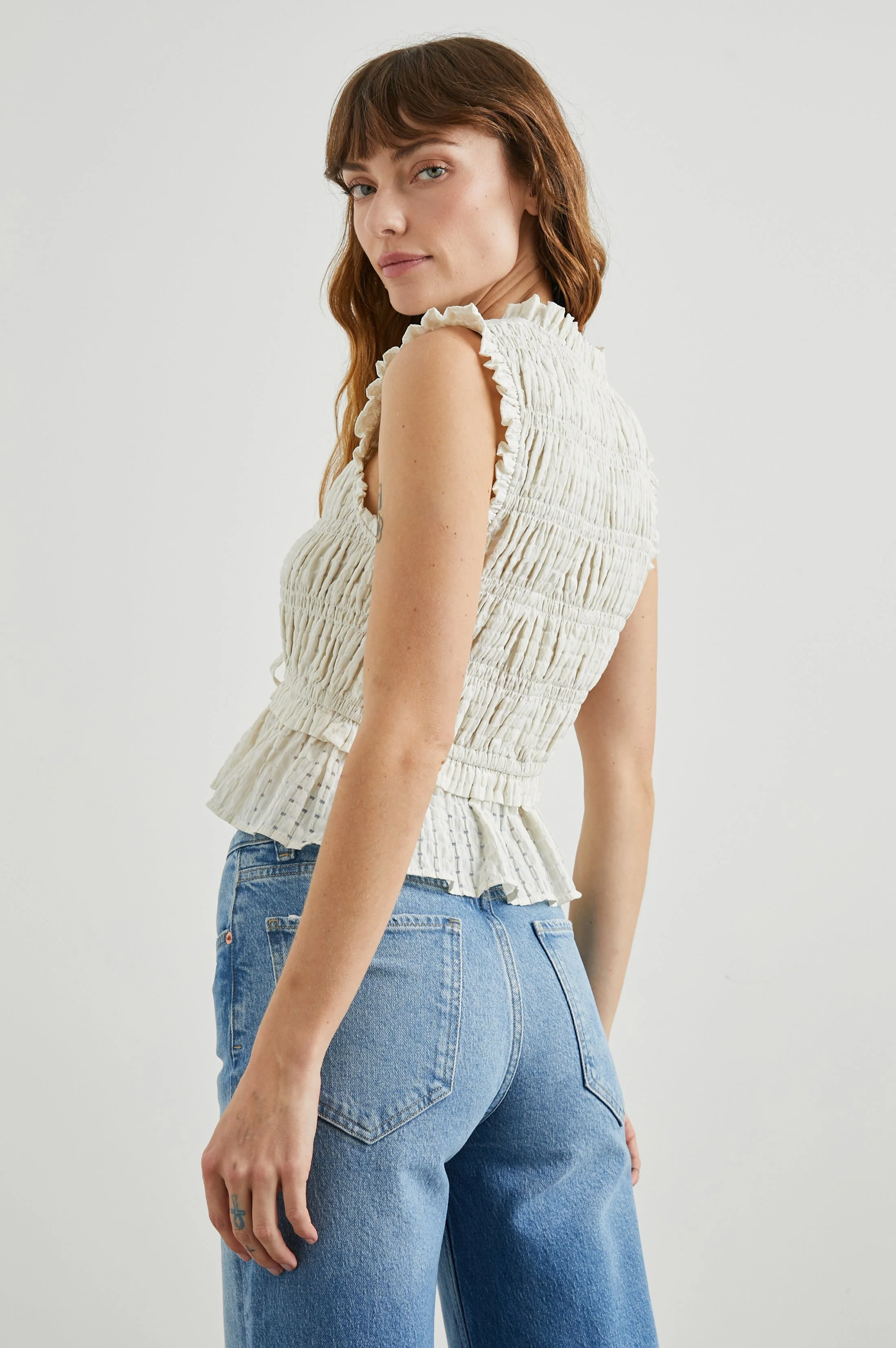 MARTINE TOP - IVORY SEERSUCKER - Image 5