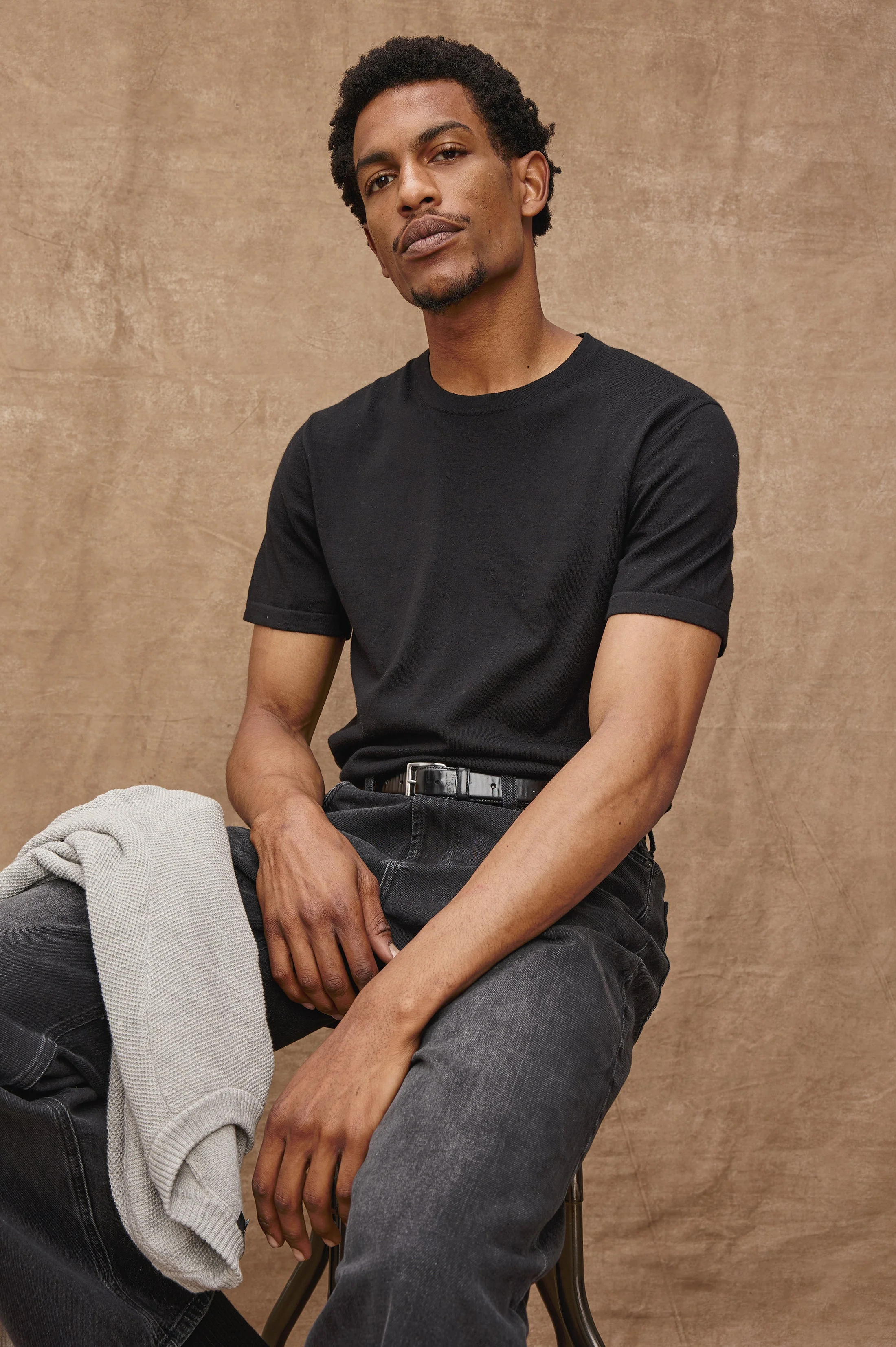 MASON COTTON CASHMERE T-SHIRT - BLACK