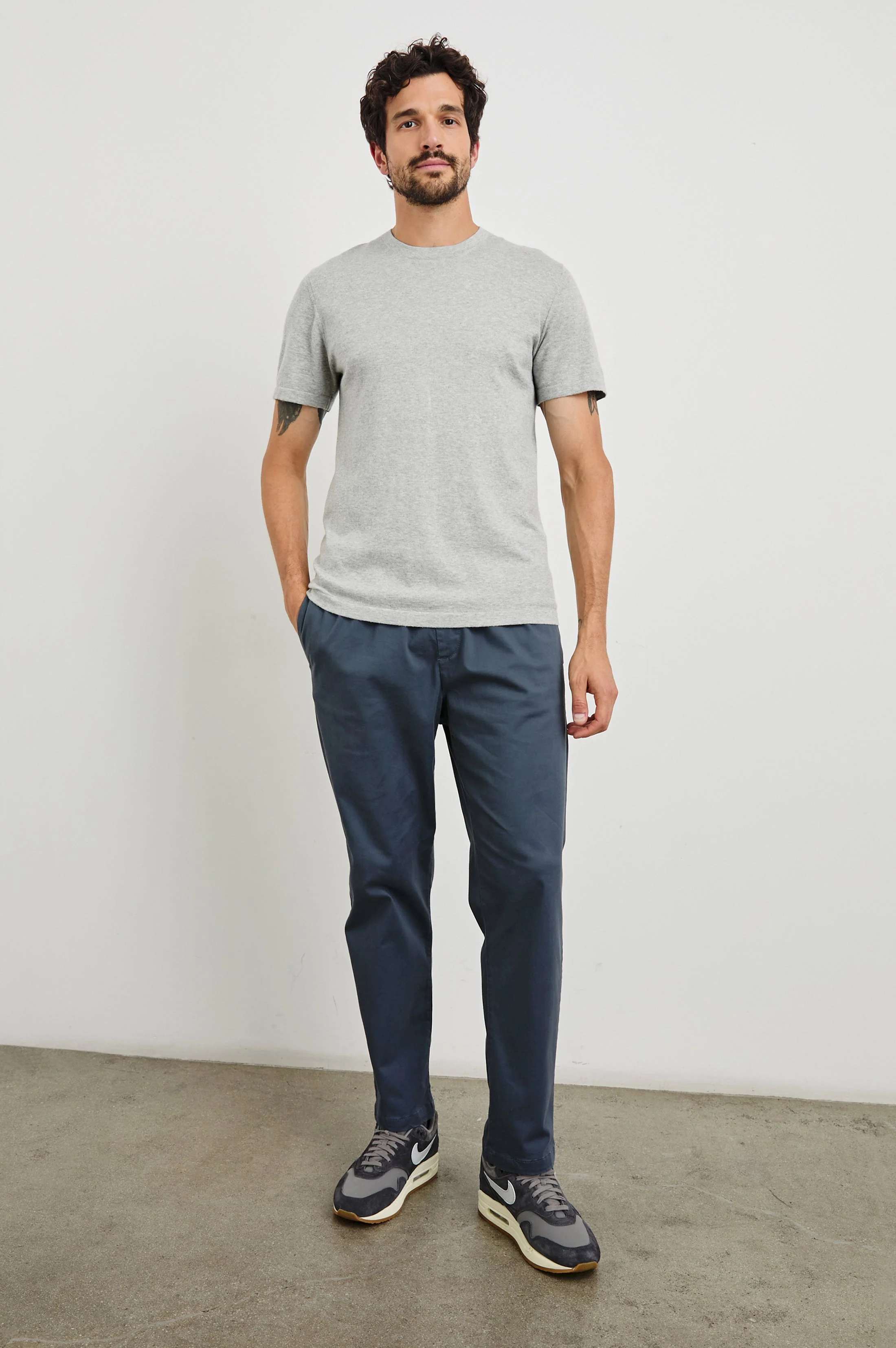 MASON COTTON CASHMERE T-SHIRT - HEATHER GREY - Image 3