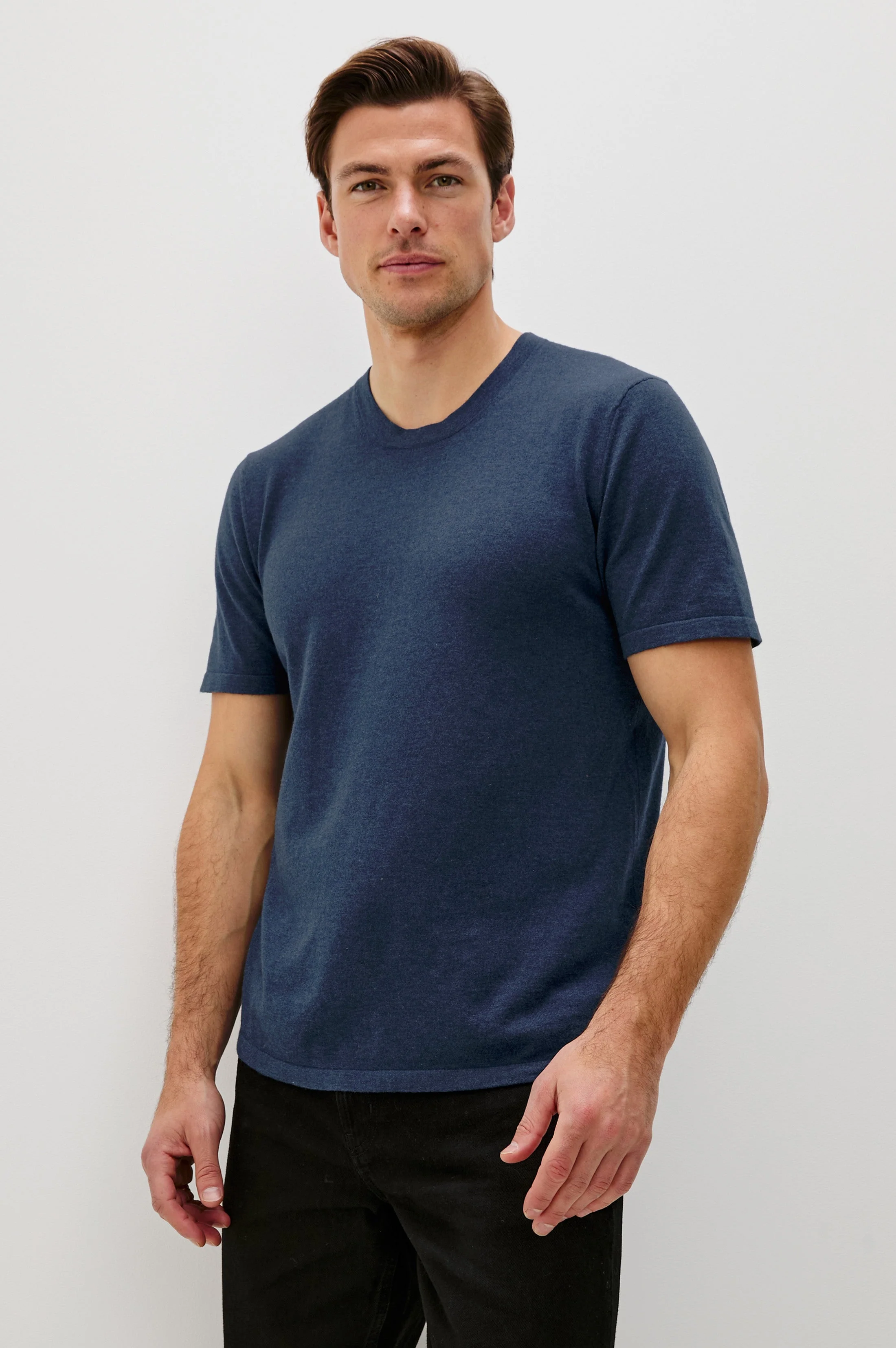 MASON COTTON CASHMERE T-SHIRT - HEATHER BLUE - Image 2