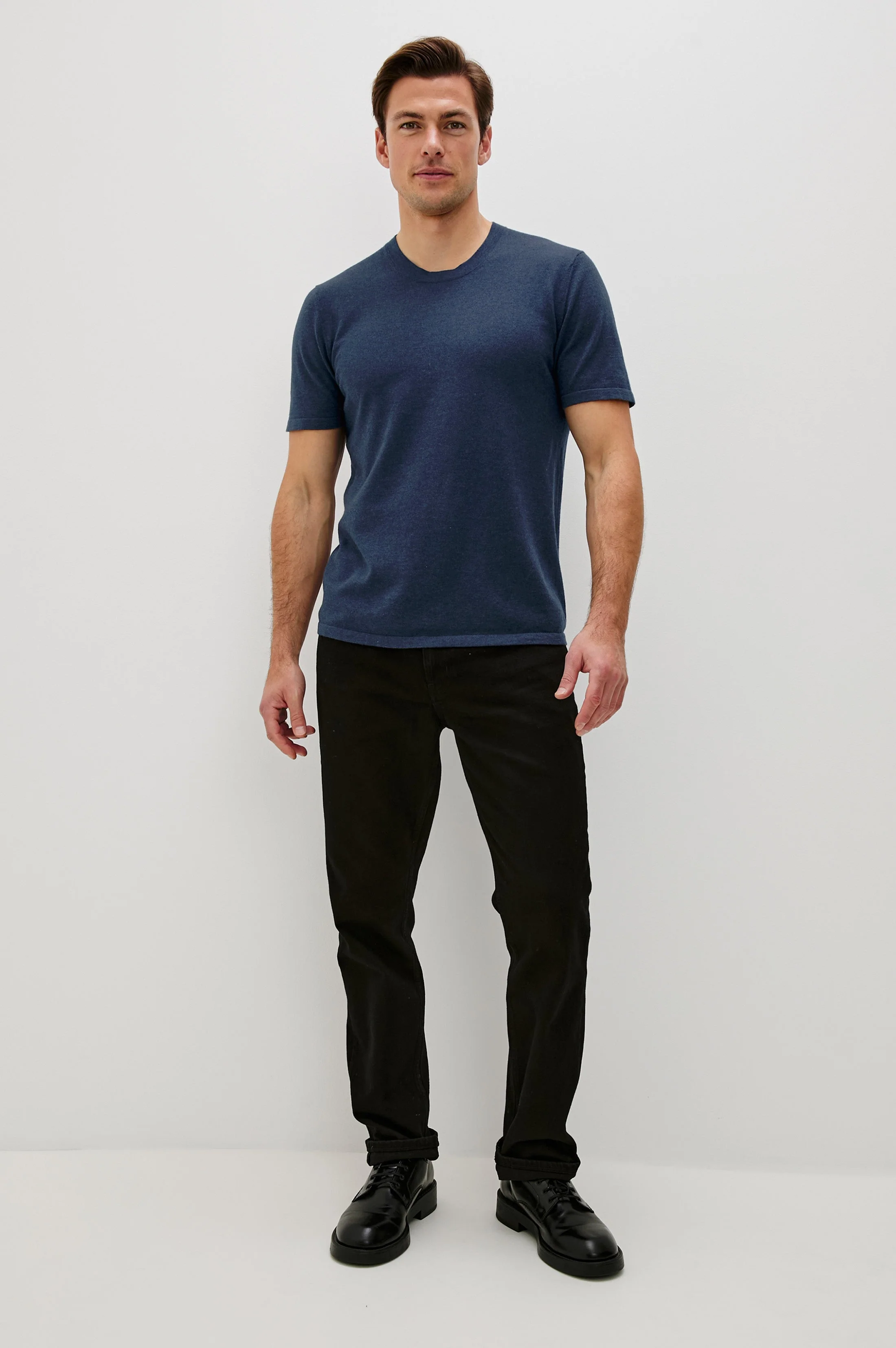 MASON COTTON CASHMERE T-SHIRT - HEATHER BLUE - Image 4