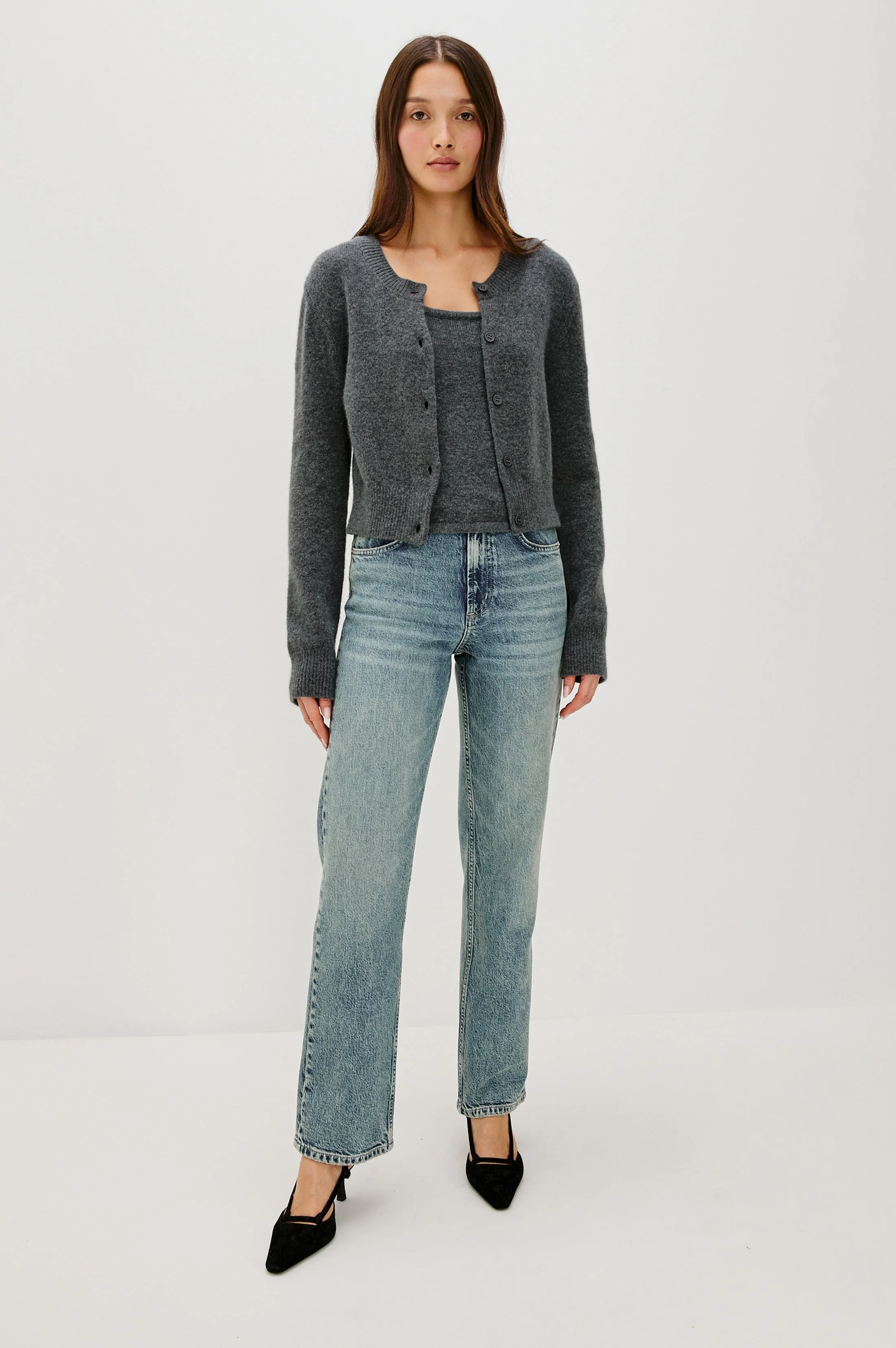 MATILDA CARDIGAN - CHARCOAL - Image 4