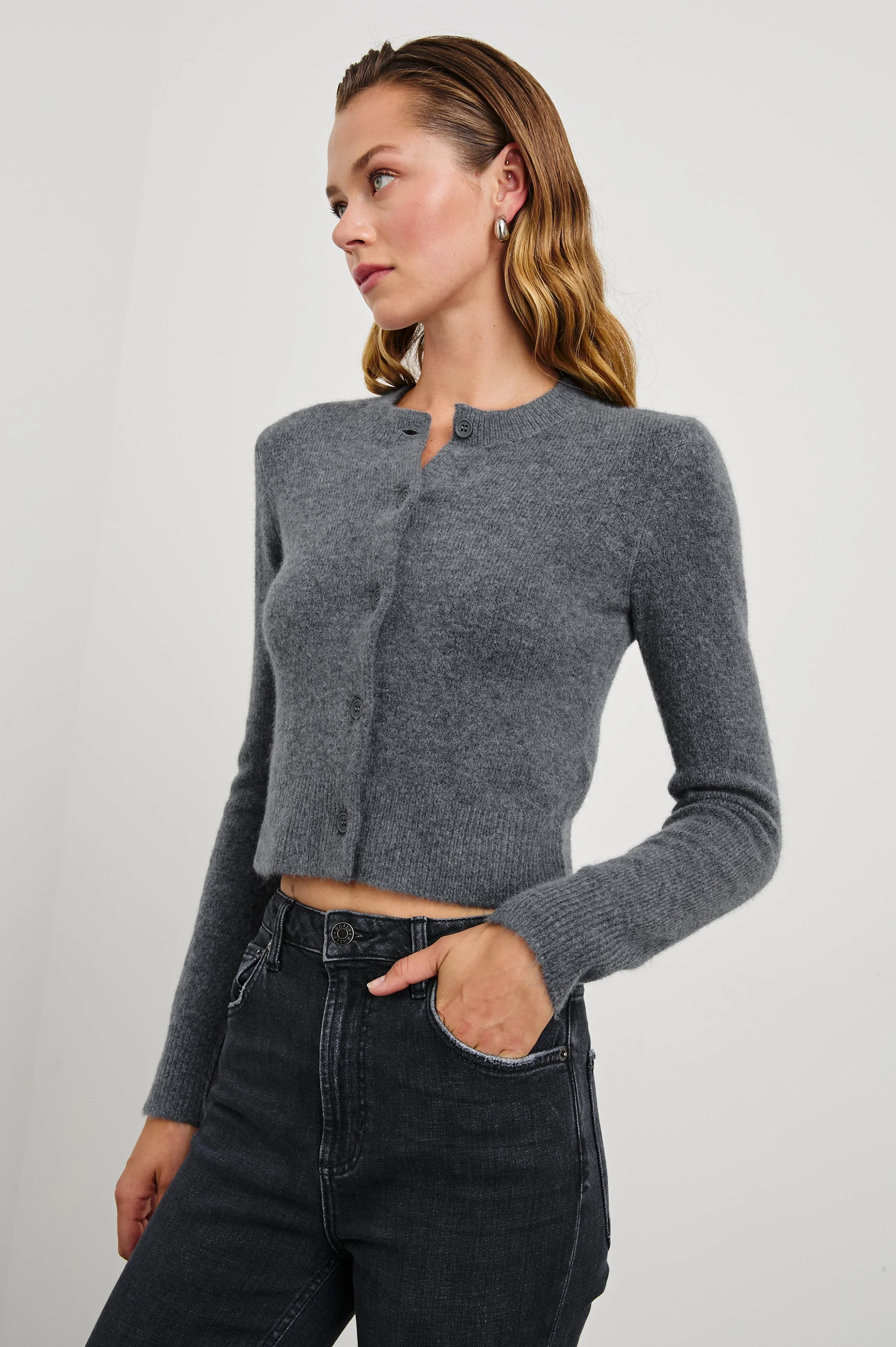 MATILDA CARDIGAN - CHARCOAL - Image 5