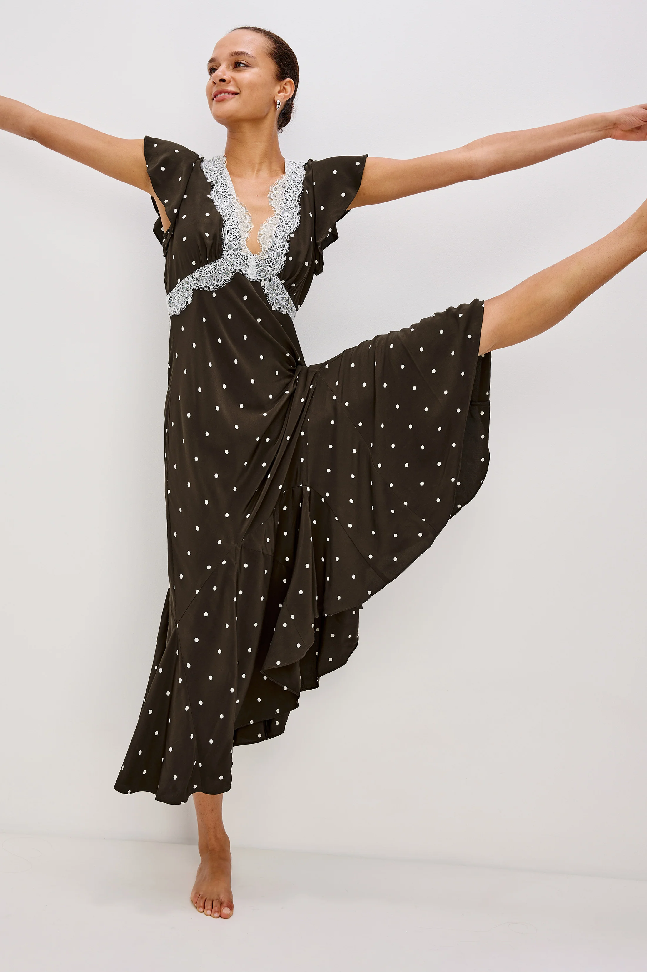 MATTIA DRESS - COCOA POLKA DOTS - Image 5