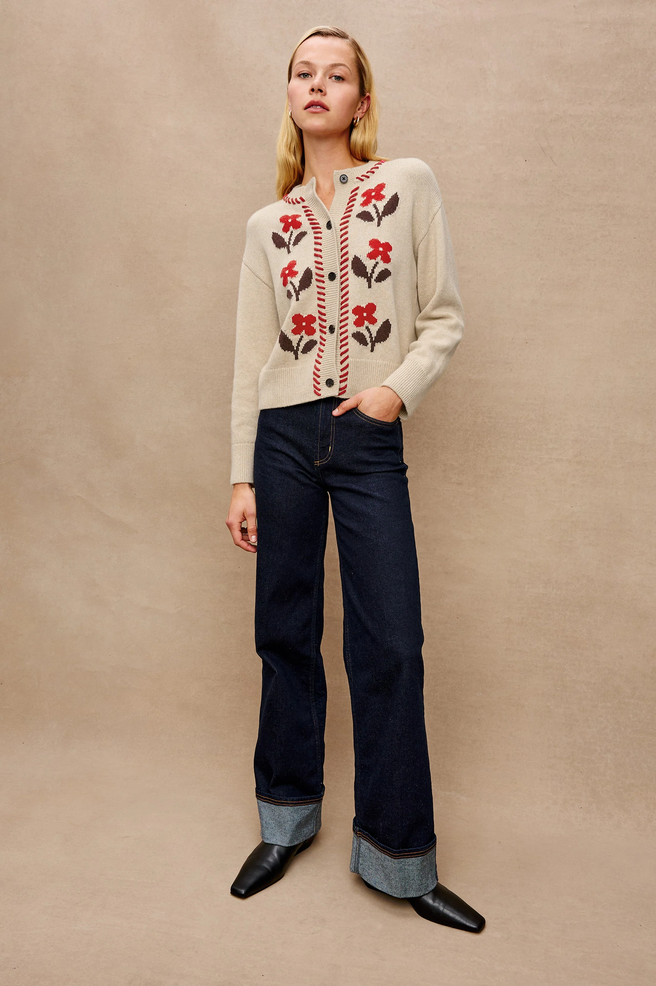 MAVIE CARDIGAN - CARMINE FLORAL - Image 4