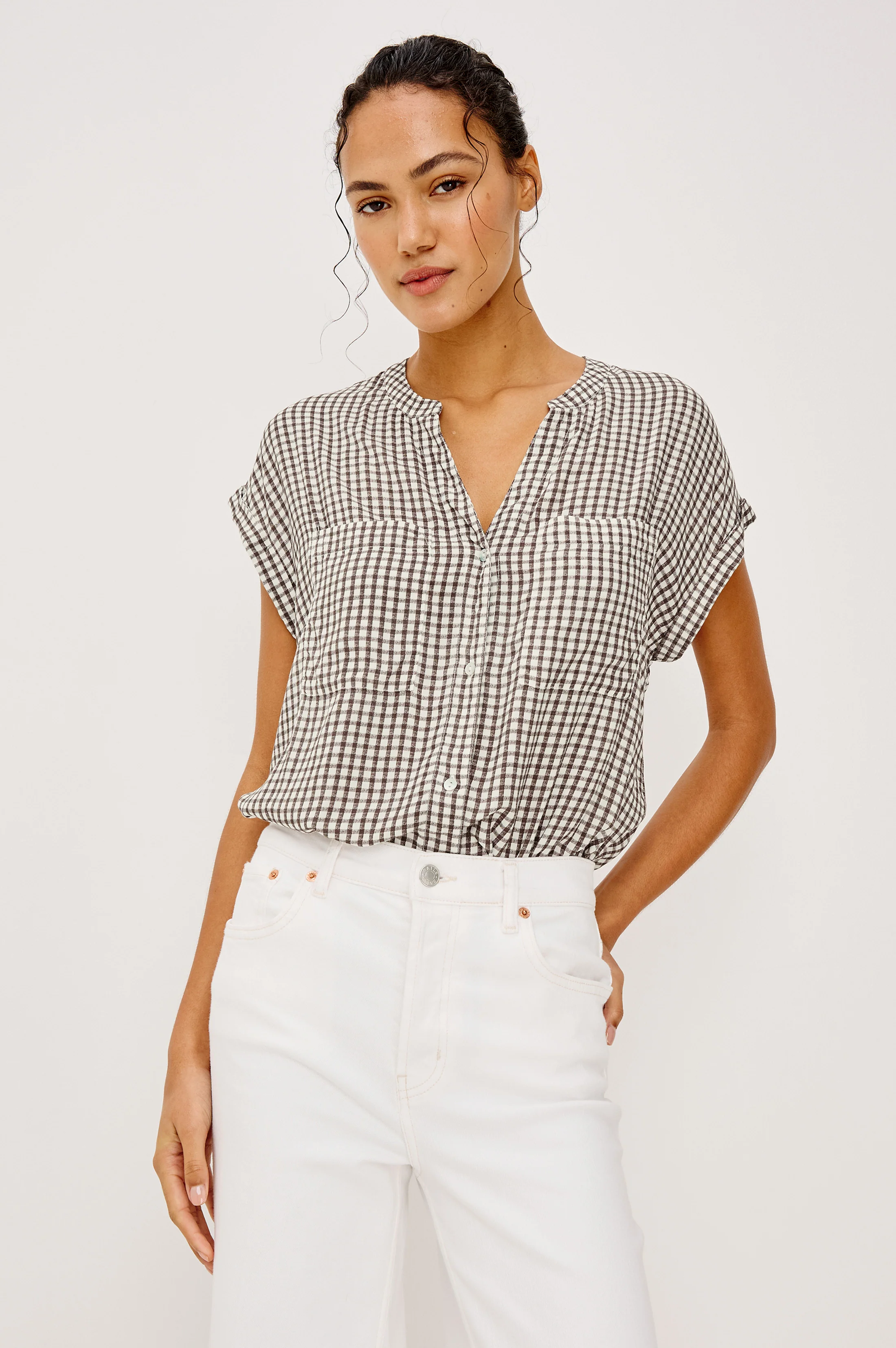 MEL SHIRT - ESPRESSO GINGHAM
