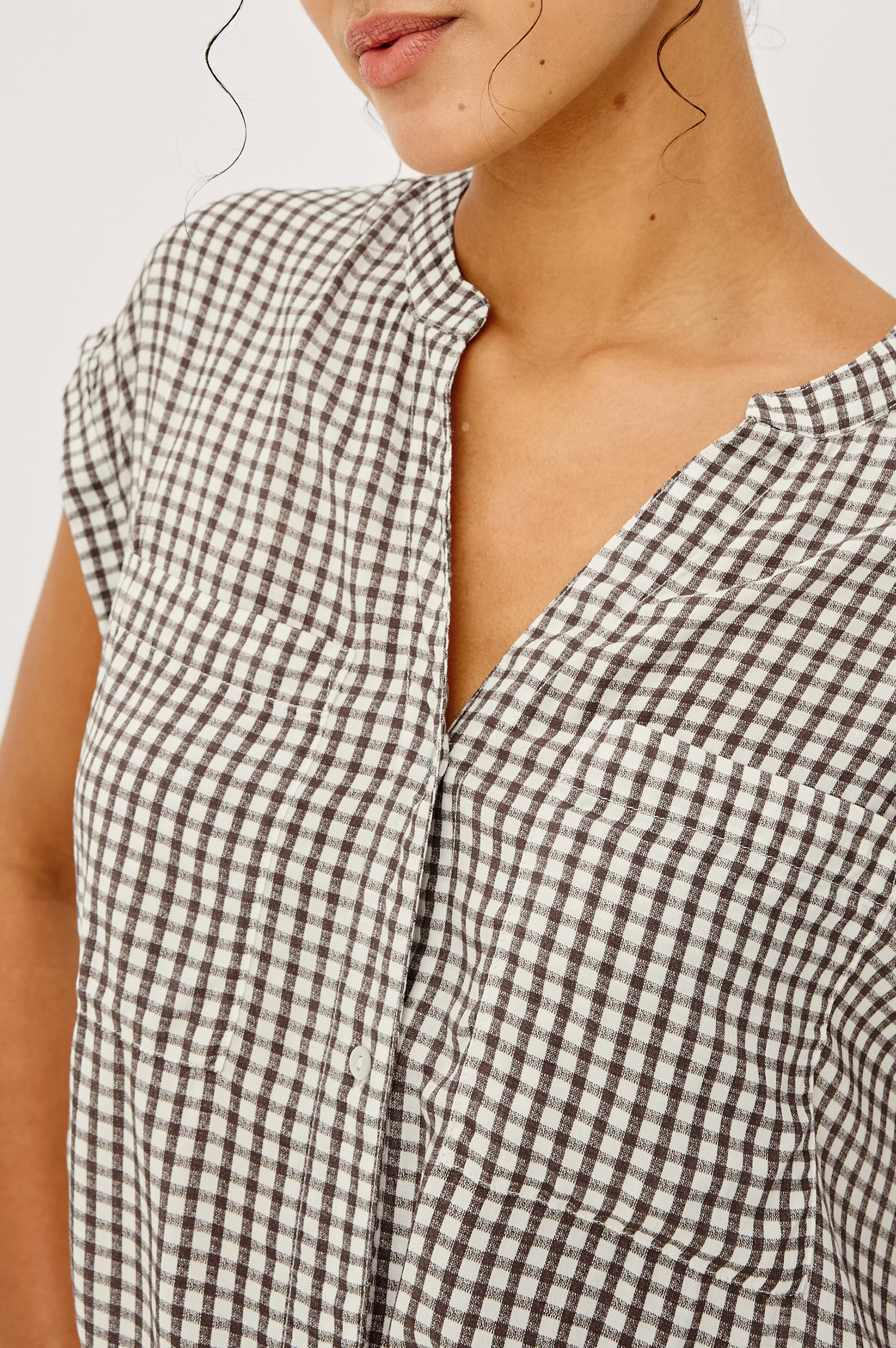 MEL SHIRT - ESPRESSO GINGHAM - Image 2