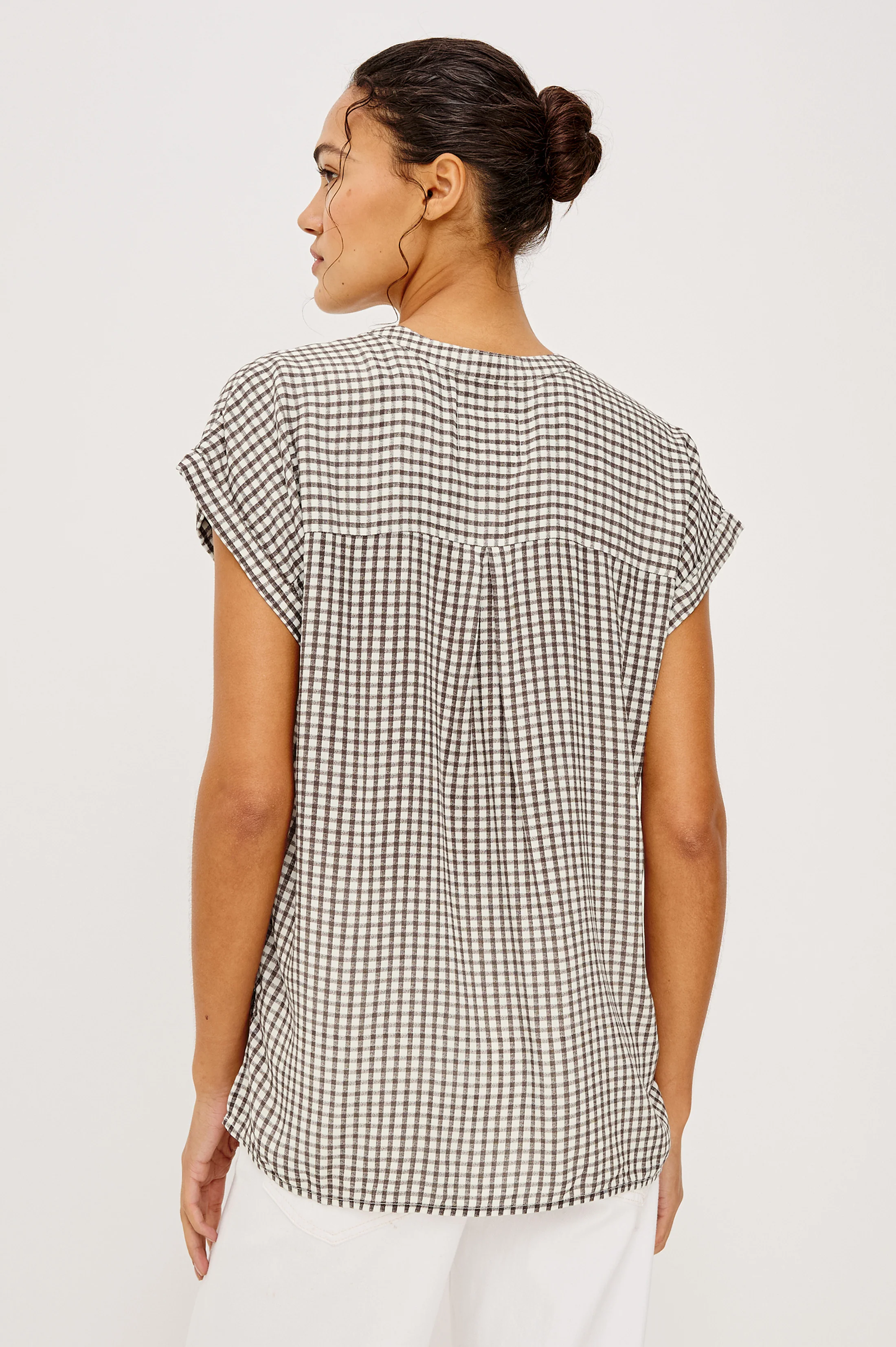 MEL SHIRT - ESPRESSO GINGHAM - Image 5