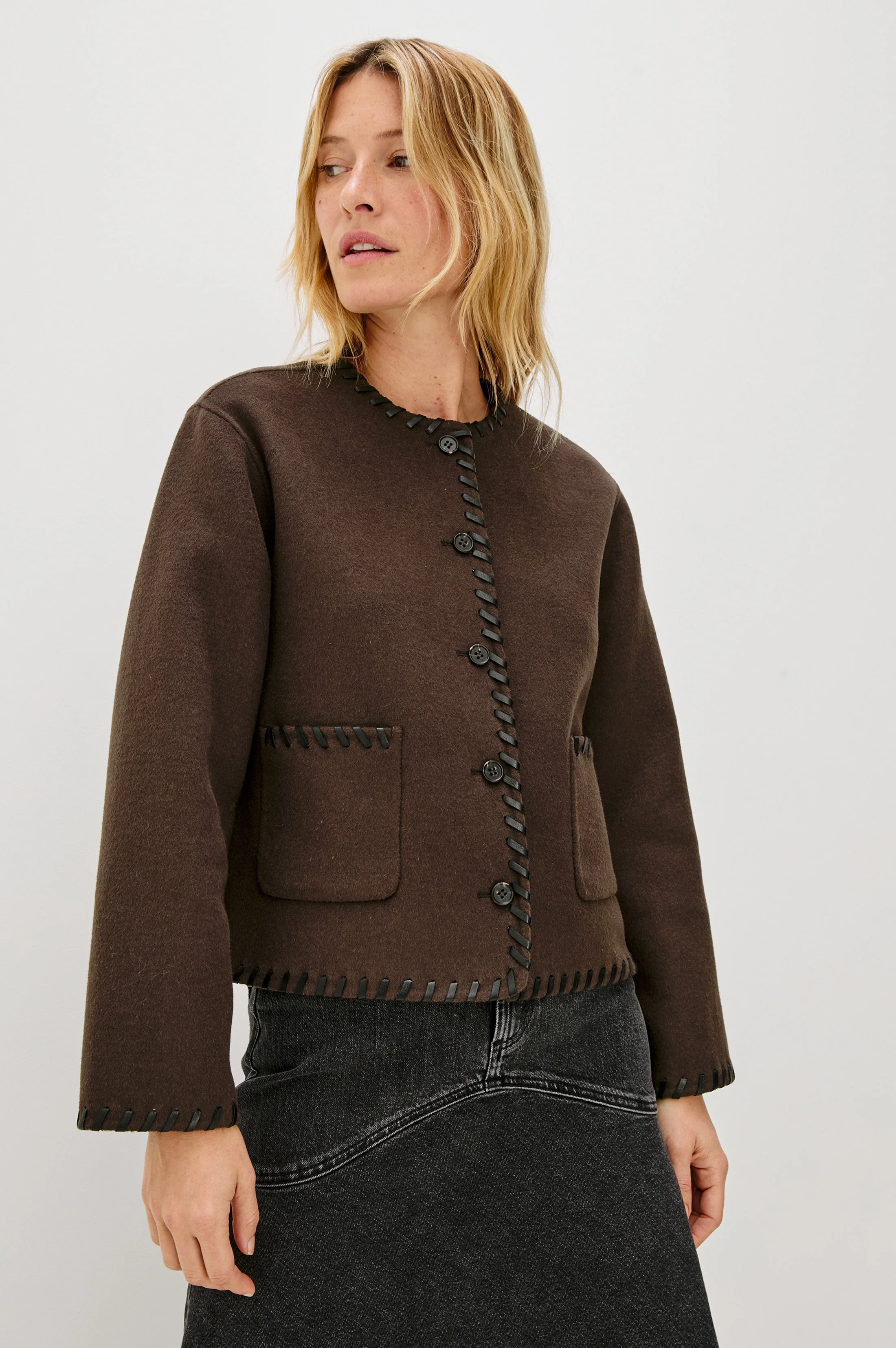 MELANIE JACKET - DARK BROWN - Image 3