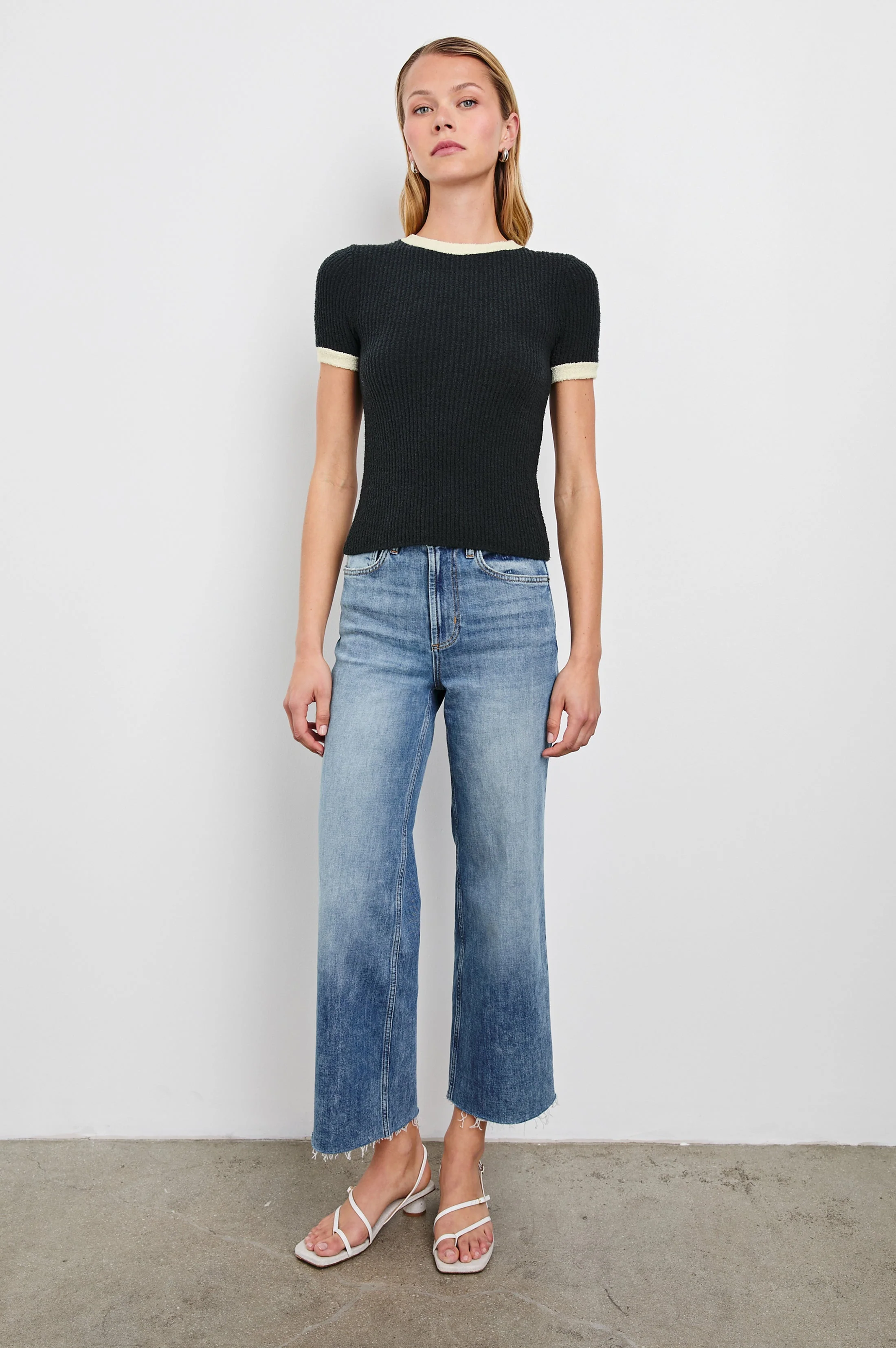 MEREDITH TOP - BLACK IVORY - Image 3