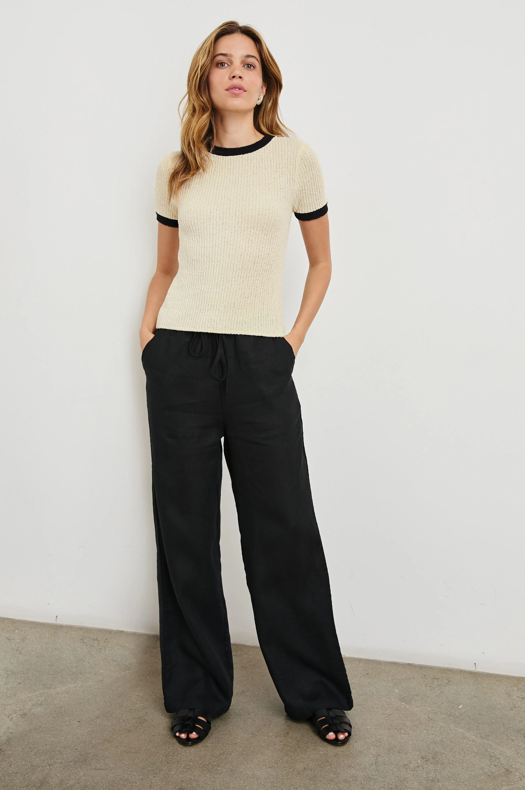 MEREDITH TOP - IVORY BLACK - Image 3