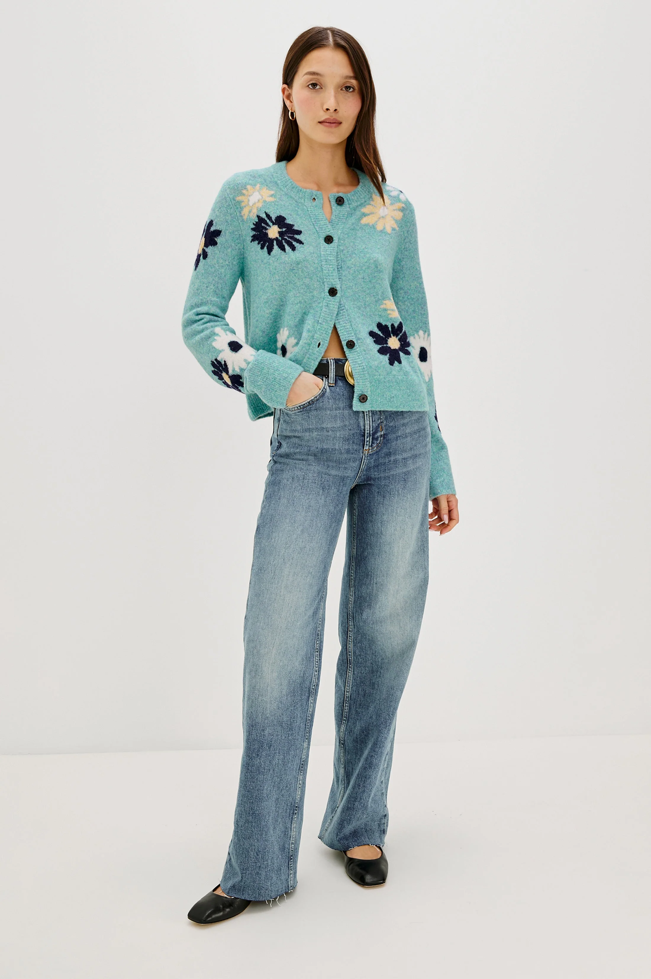 MILLIE CARDIGAN - HEATHER TEAL - Image 4