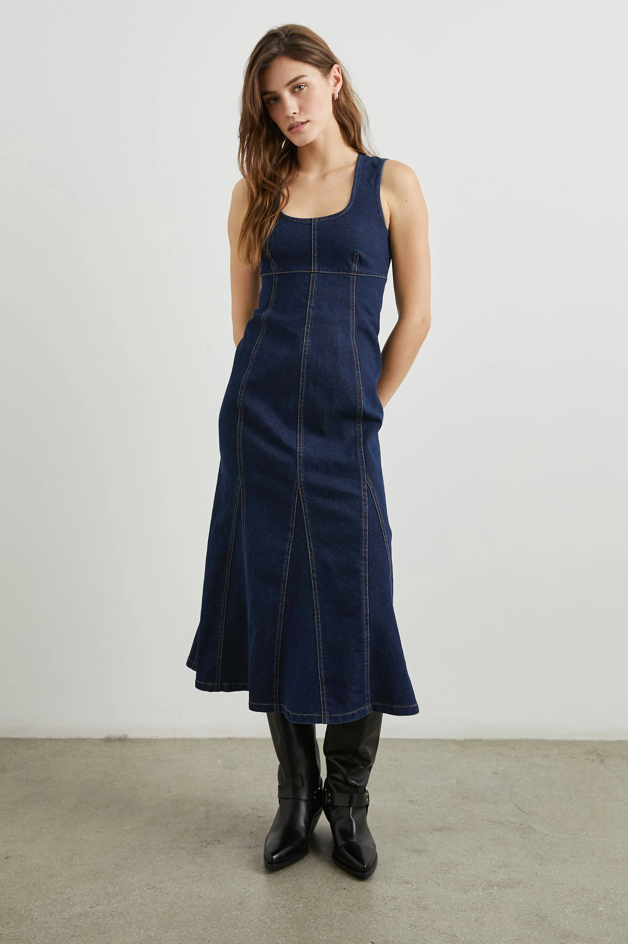 MINNA DRESS - RINSE INDIGO - Image 3