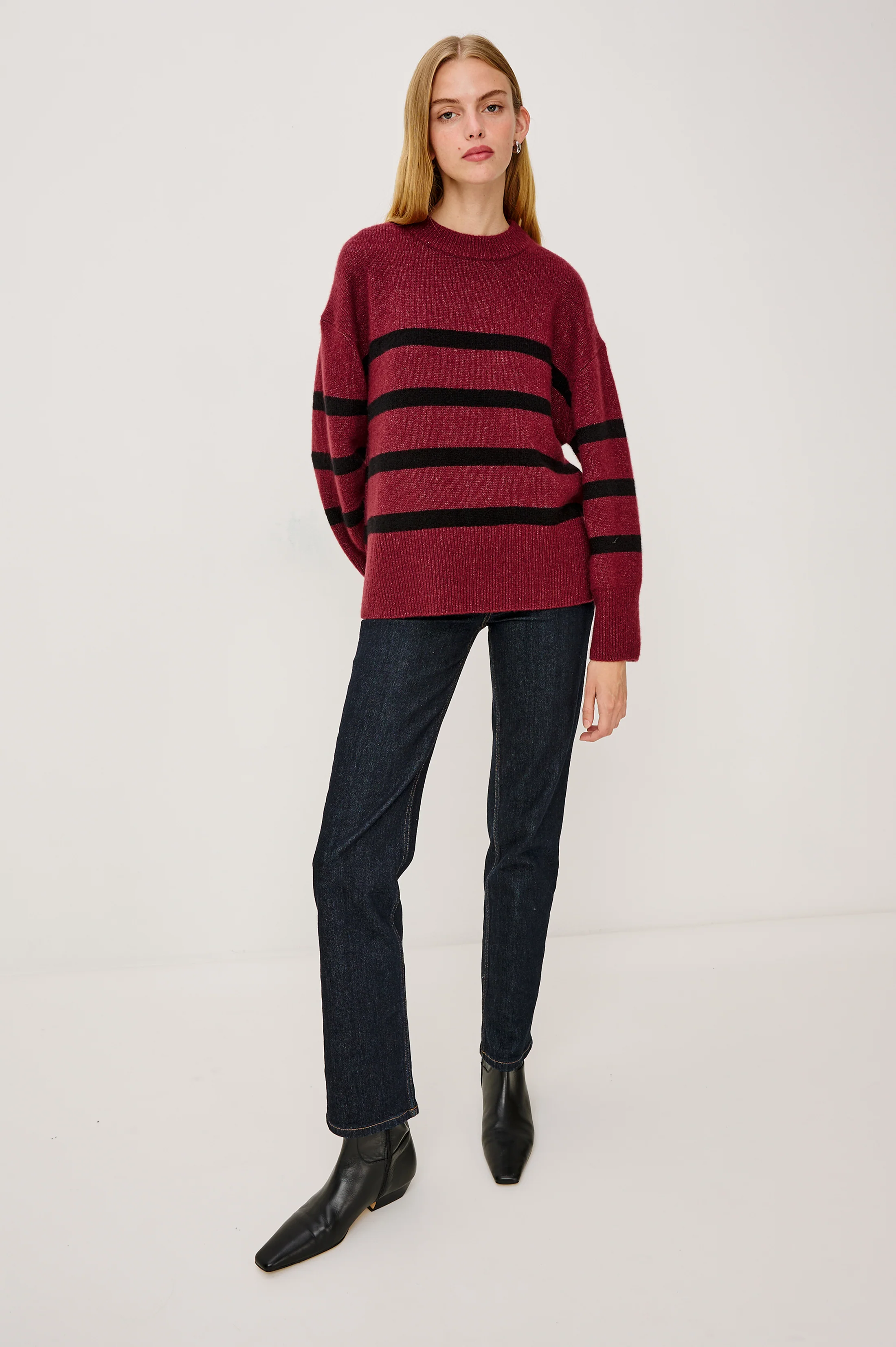MIRANDA SWEATER - GARNET BLACK STRIPE - Image 3