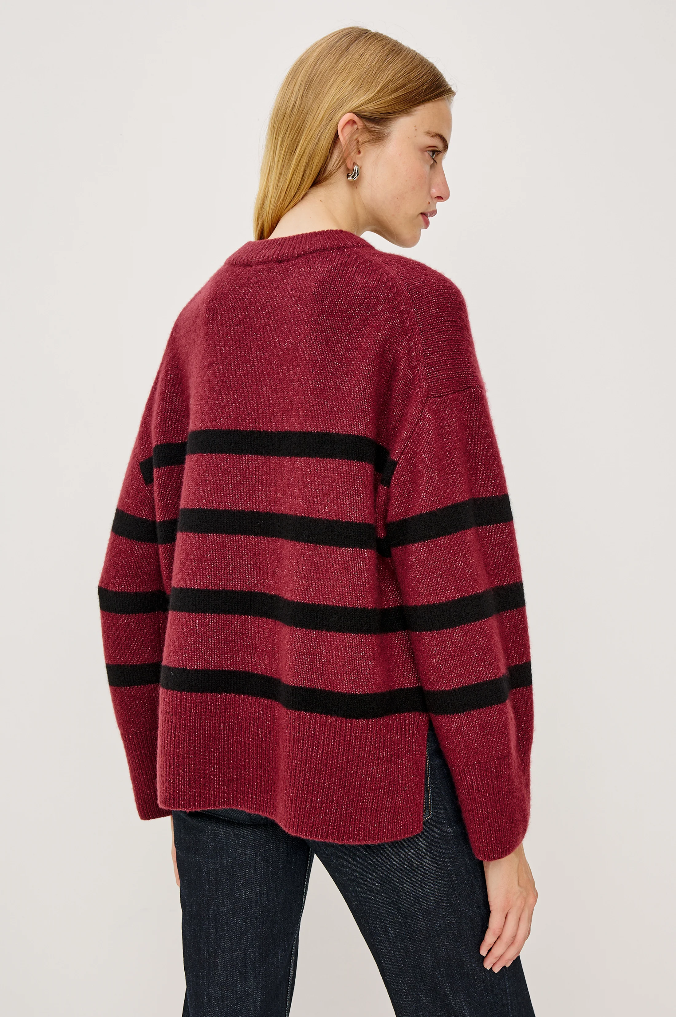 MIRANDA SWEATER - GARNET BLACK STRIPE - Image 6