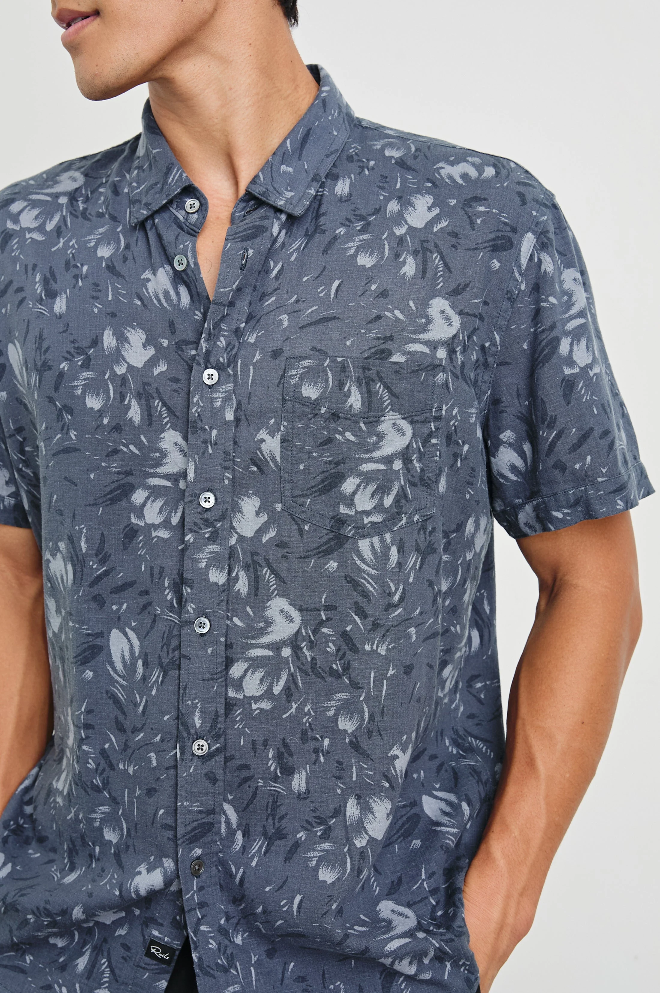 MONACO SHIRT - NAVY FLORAL BRUSH - Image 2