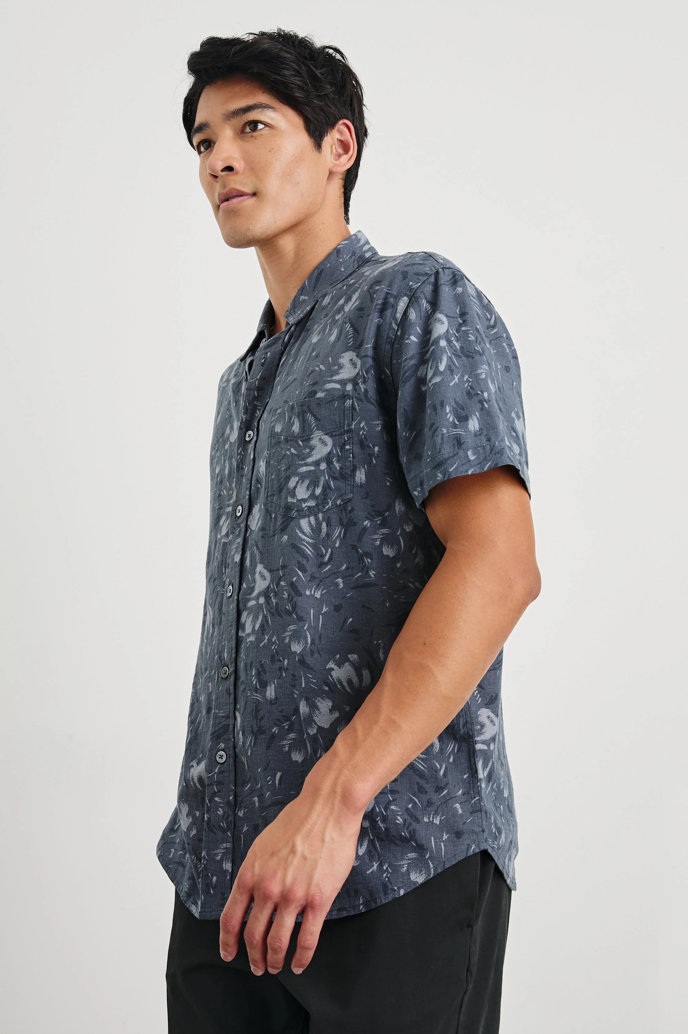 MONACO SHIRT - NAVY FLORAL BRUSH - Image 4