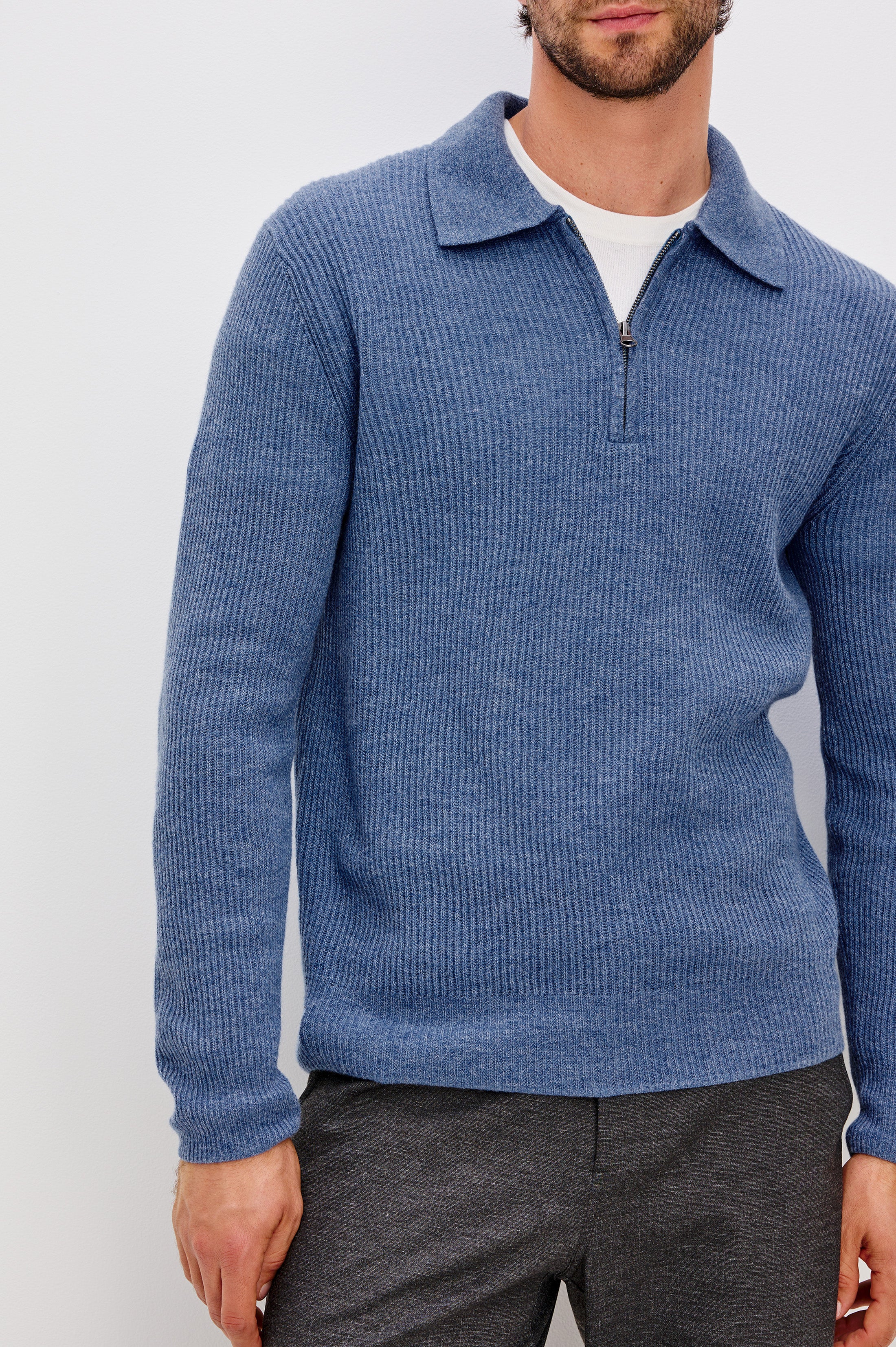 MONTY QUARTER ZIP - CERULEAN MELANGE - Image 2