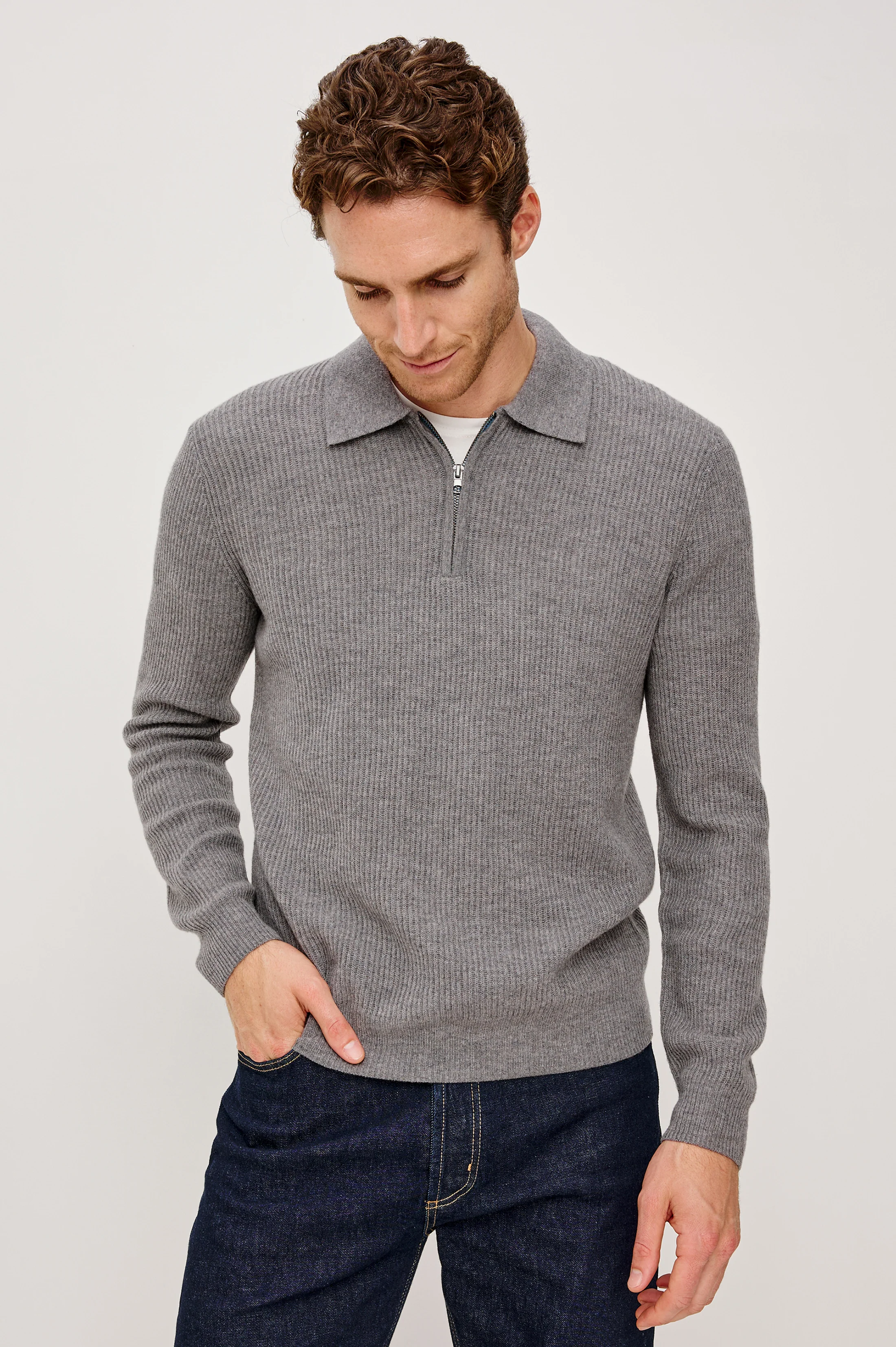MONTY QUARTER ZIP - FINCH