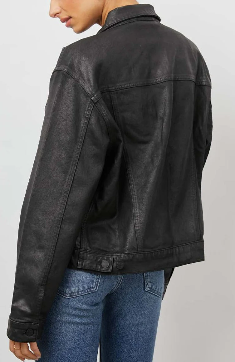 MULHOLLAND JACKET - COATED NOIR - Image 4
