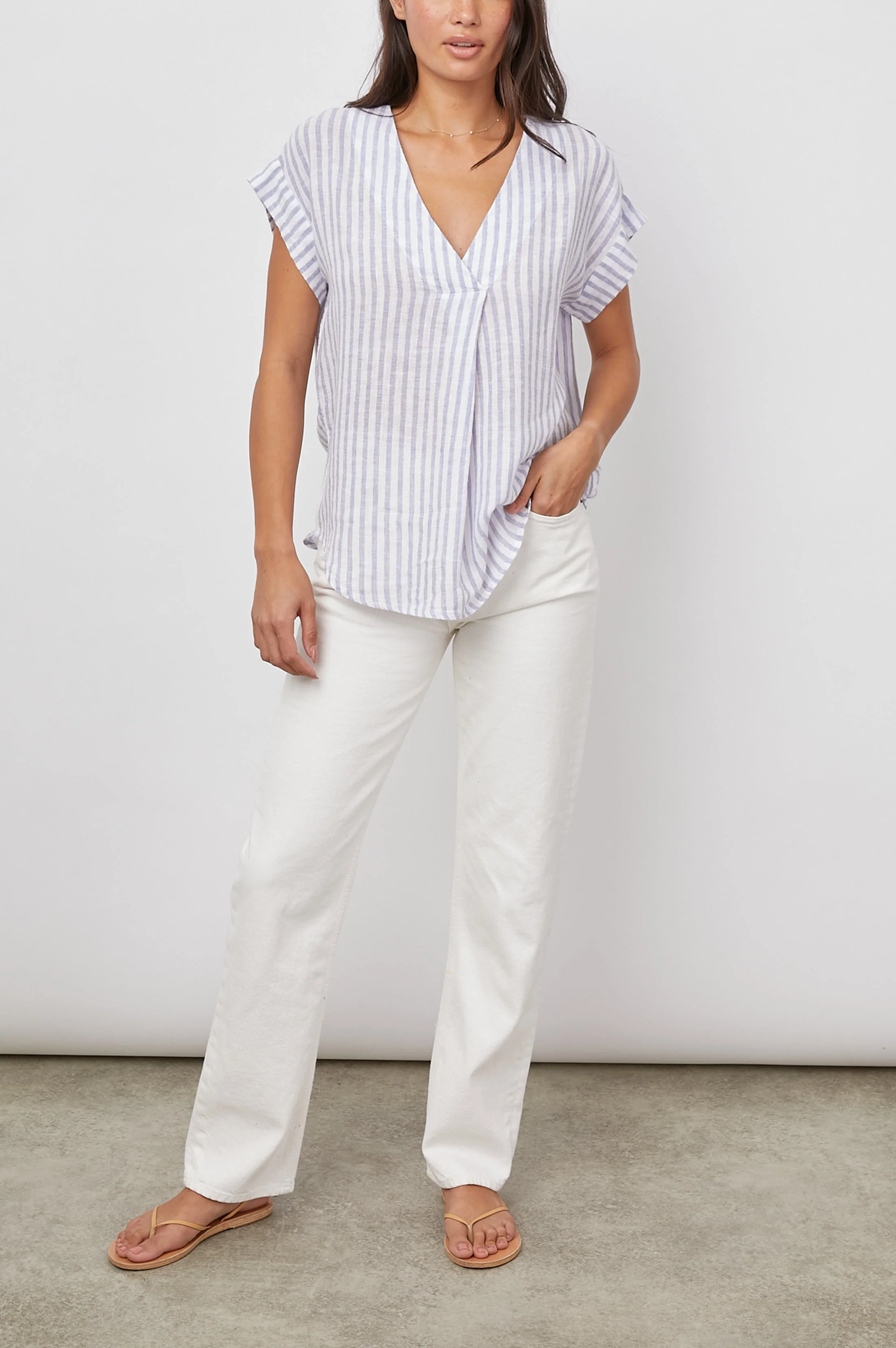 NALA TOP - BLUE IRIS STRIPE - Image 3