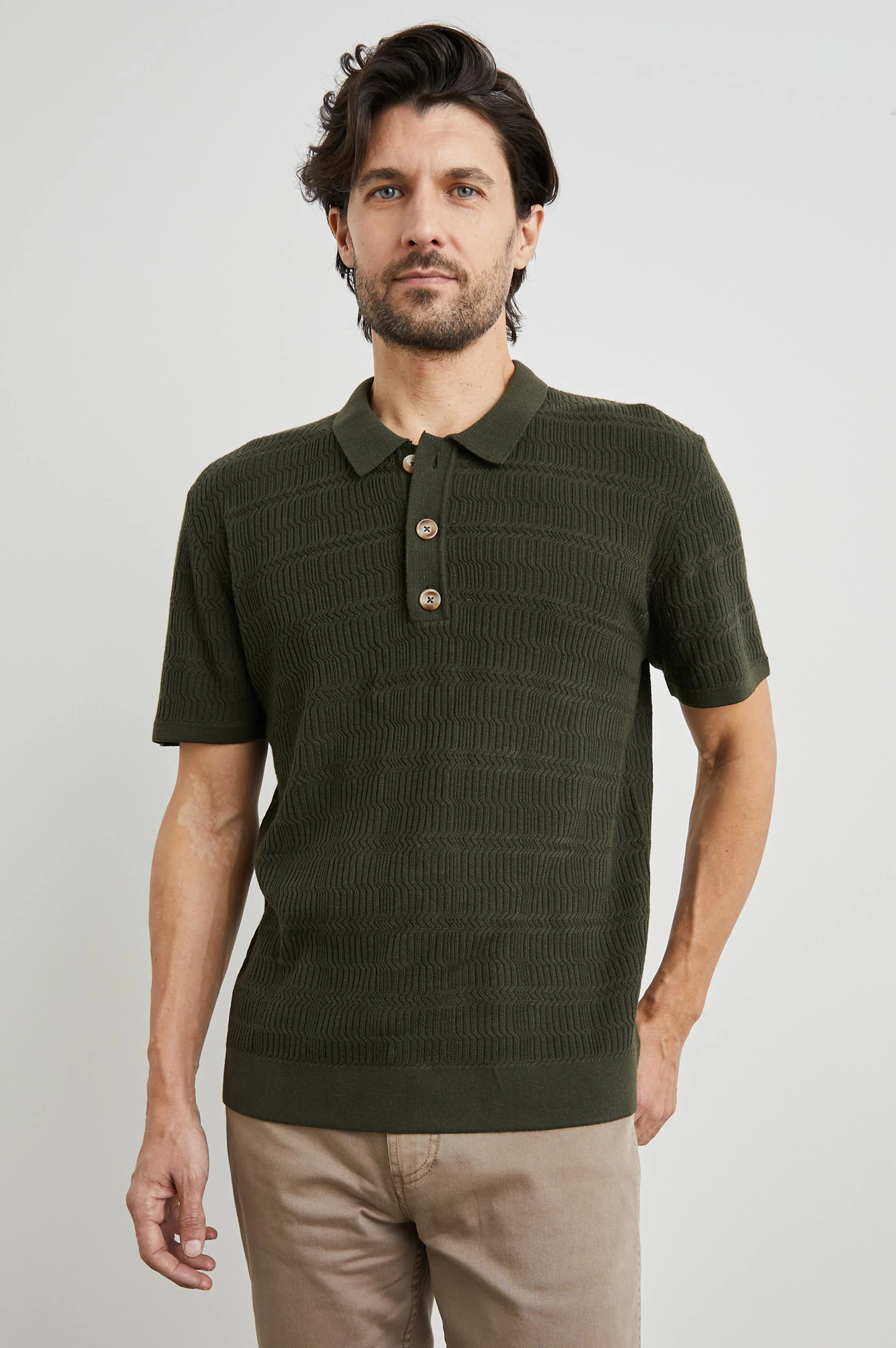 NATHAN POLO SHIRT - ANCIENT OLIVE