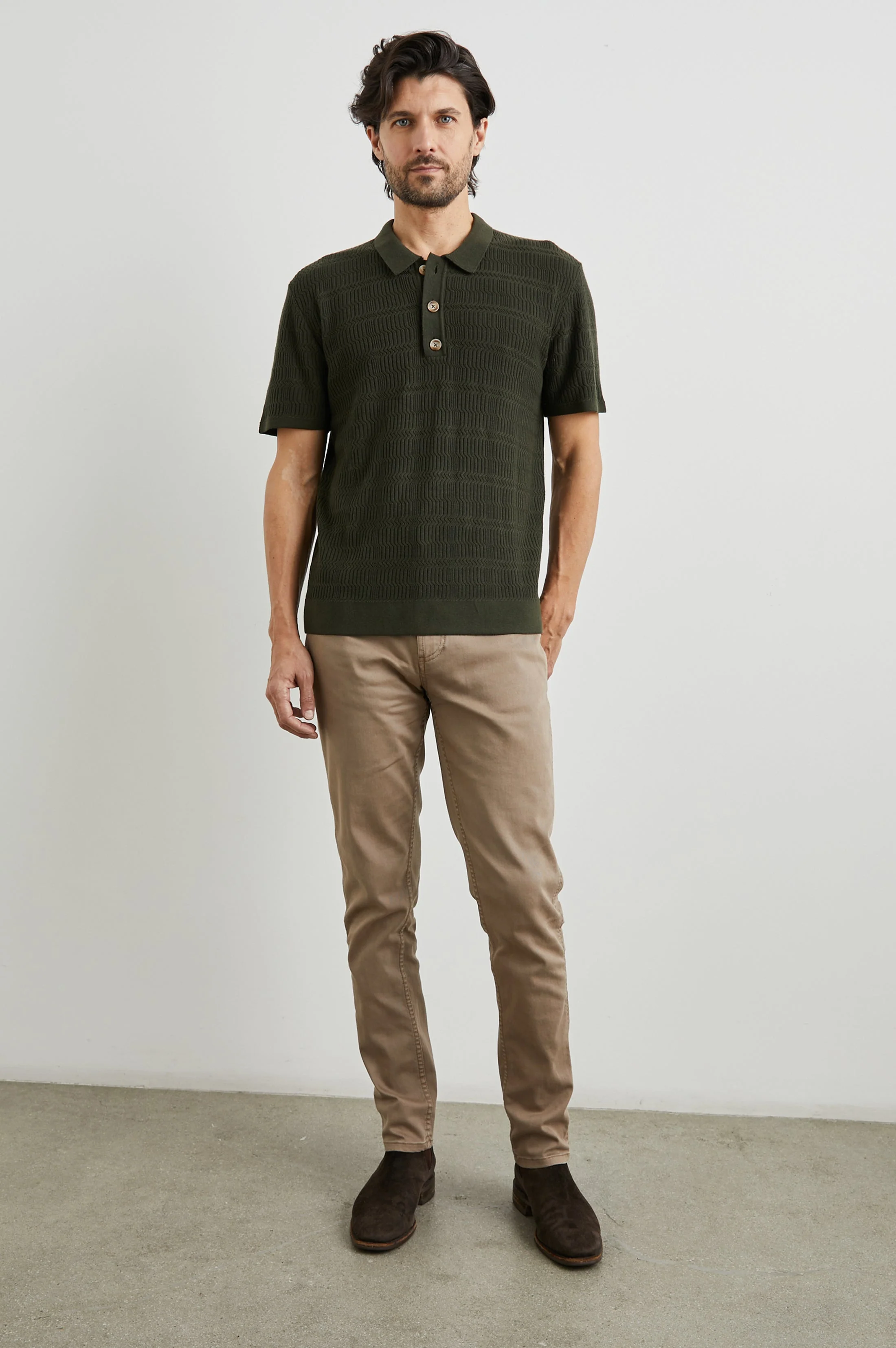 NATHAN POLO SHIRT - ANCIENT OLIVE - Image 4
