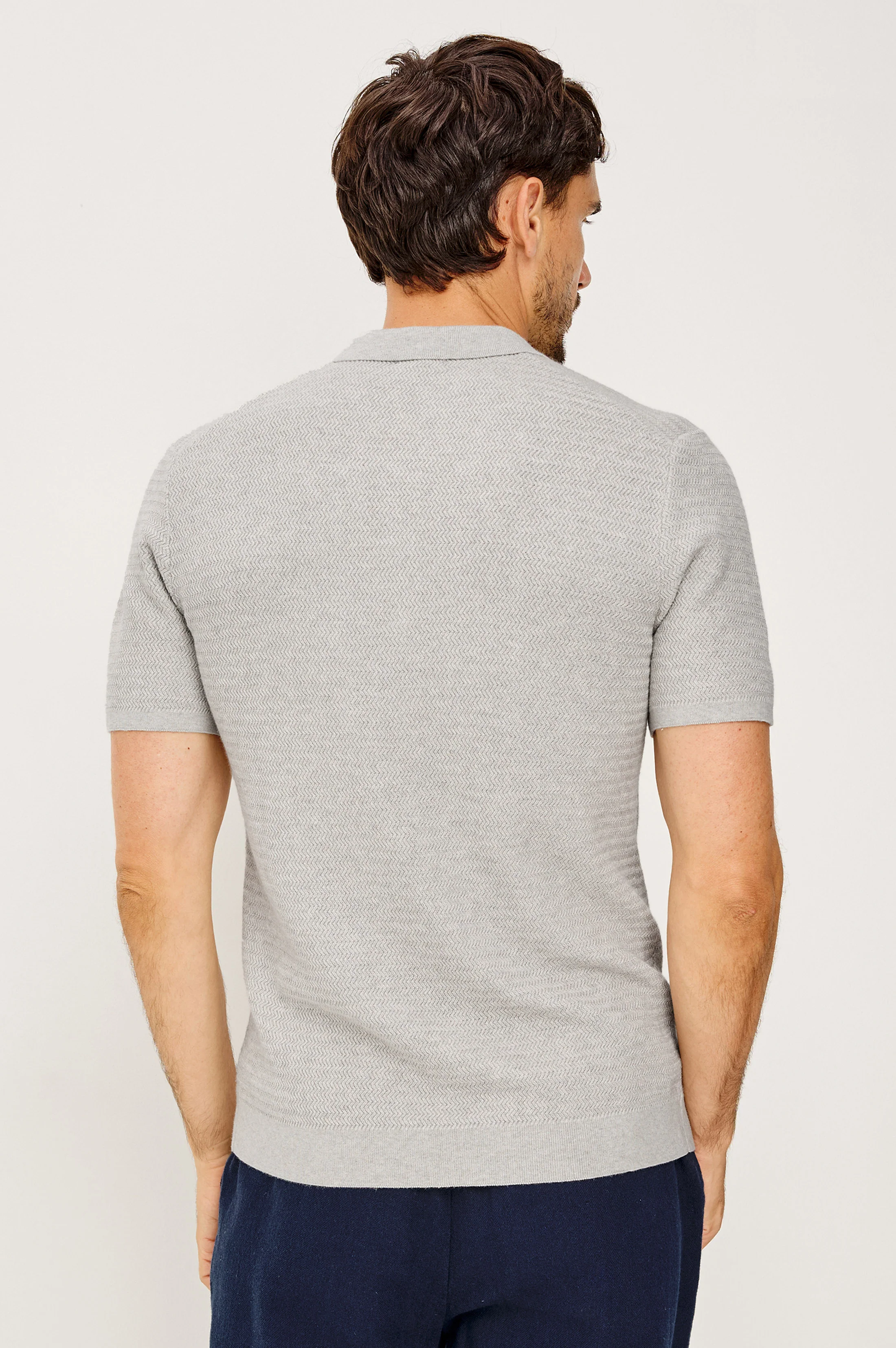 NATHAN POLO SHIRT - HEATHER GREY - Image 5