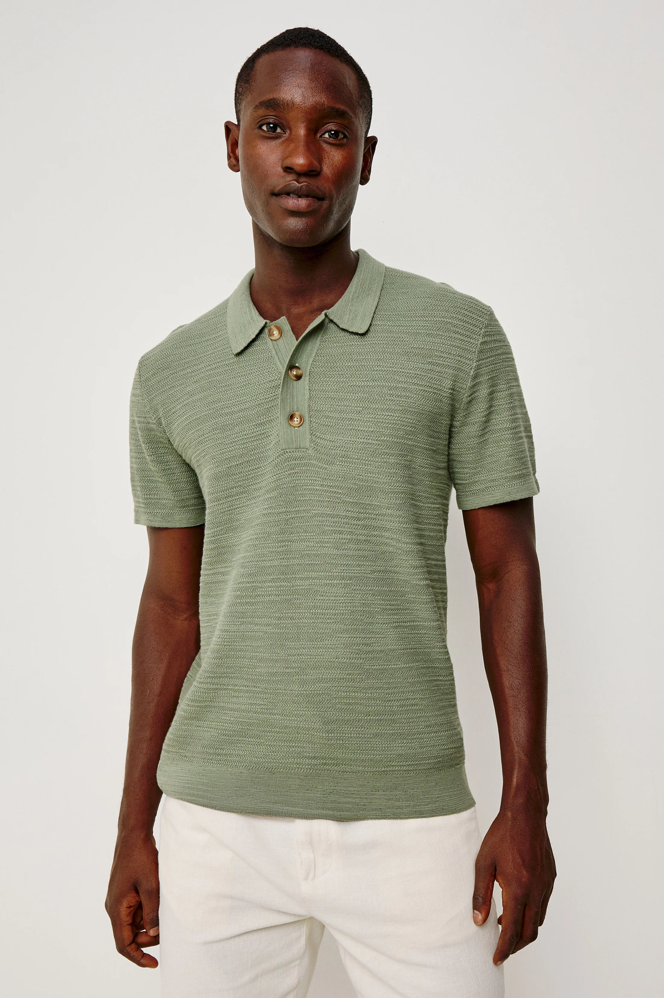 NATHAN POLO SHIRT - SILVER SAGE - Image 4