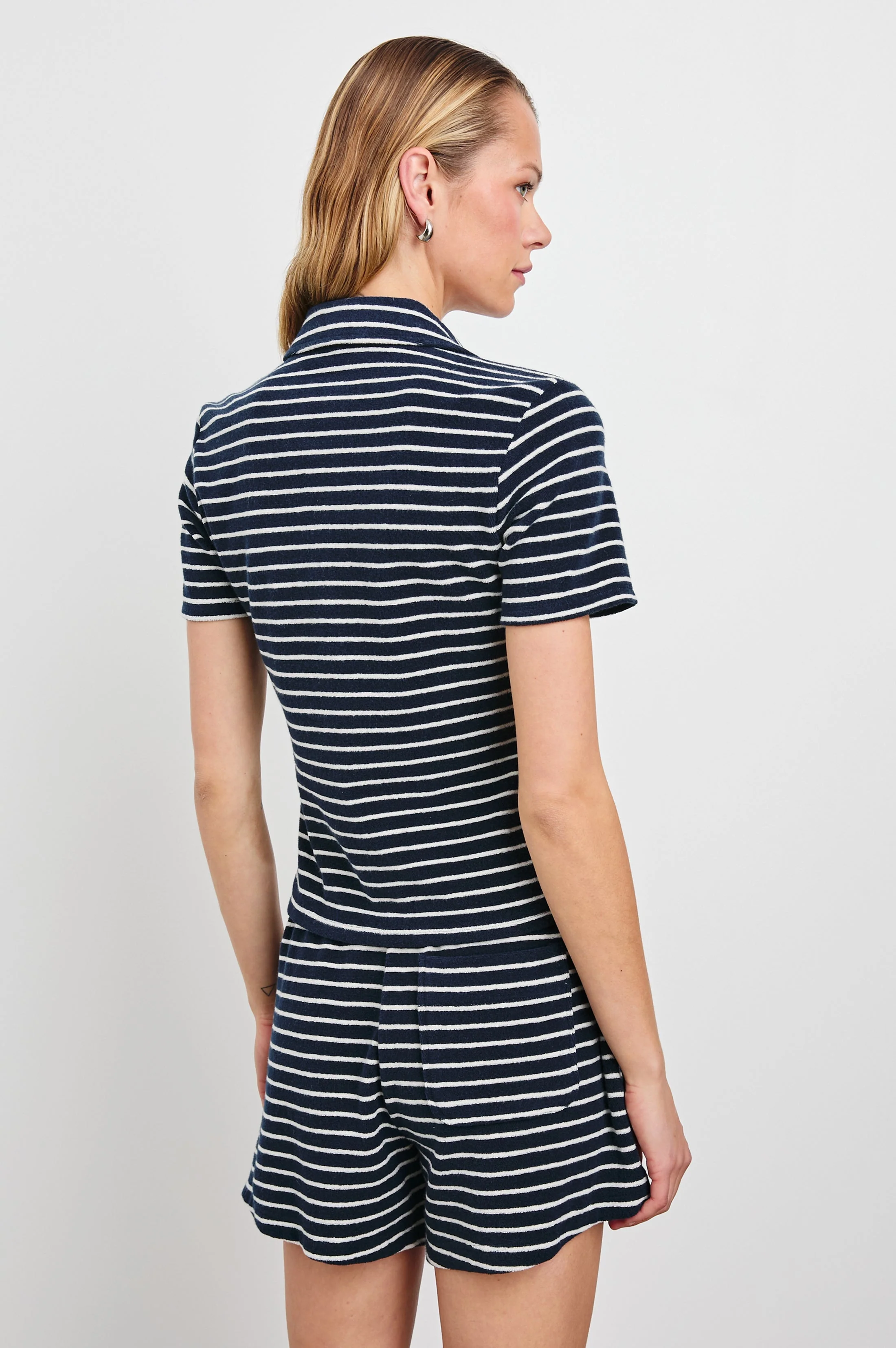NAVELI COURT POLO - NAVY IVORY STRIPE - Image 5