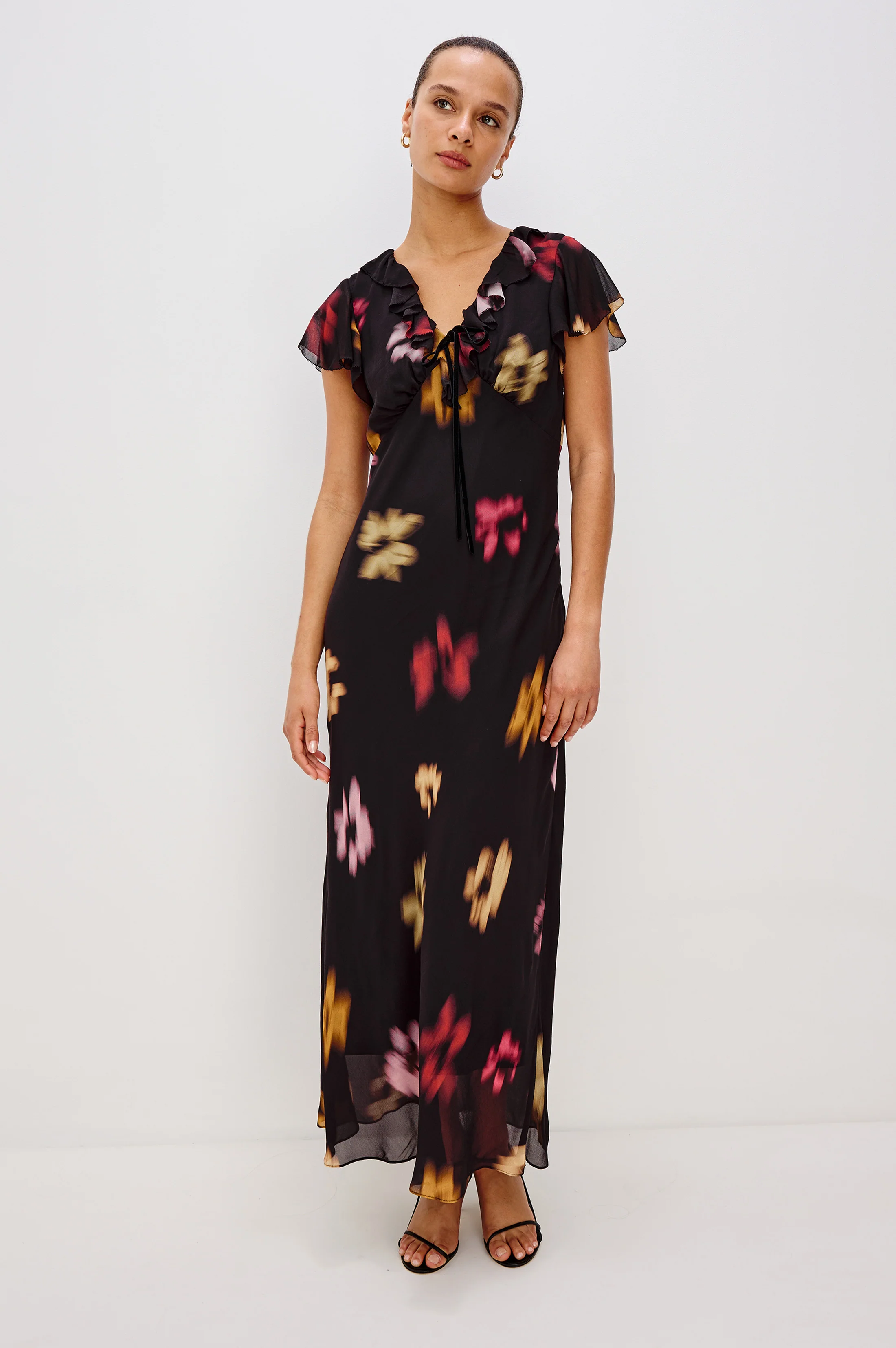 NEELA DRESS - ONYX BLURRED FLORAL - Image 4