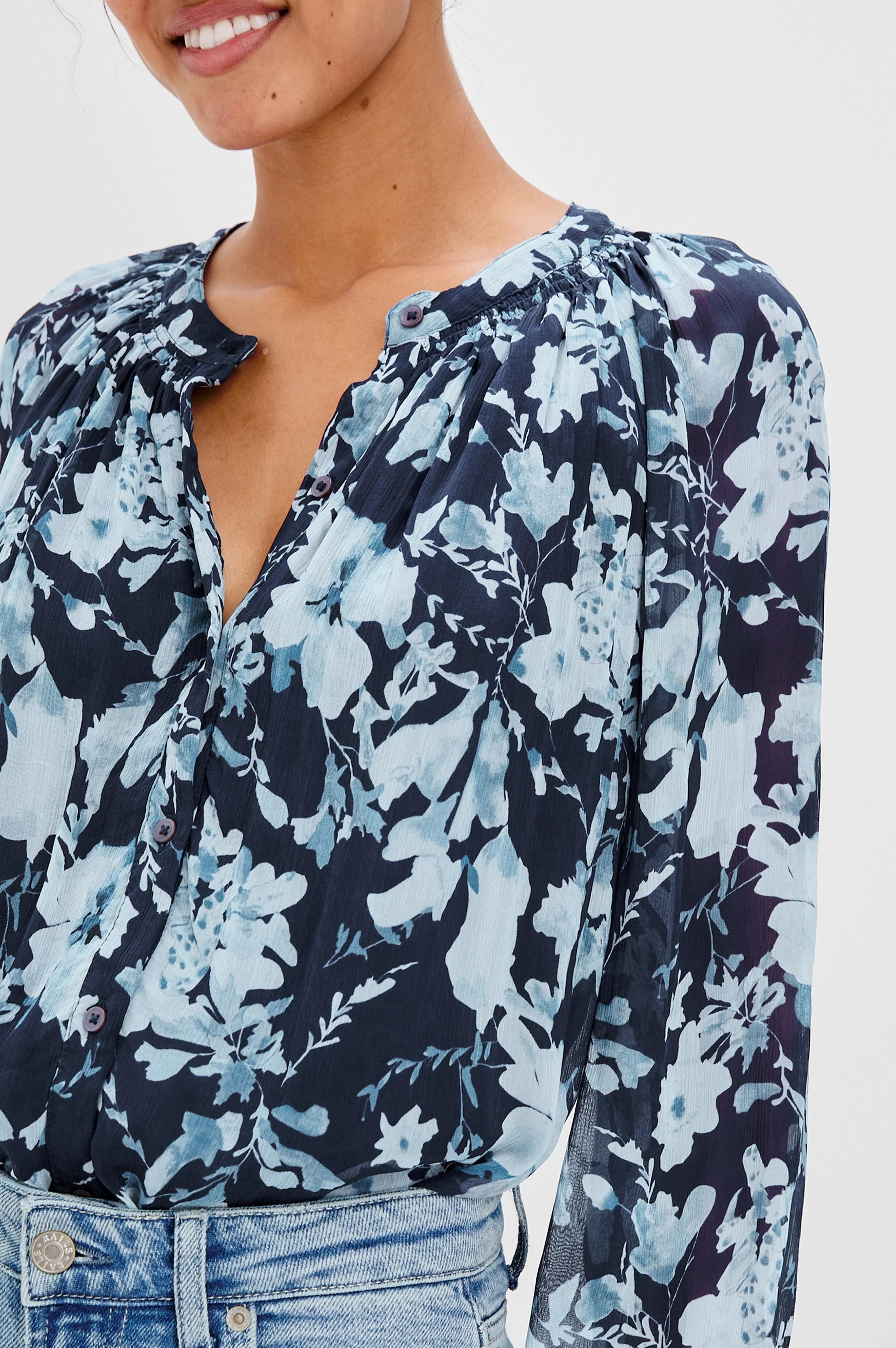 NESSIE TOP - INDIGO BLOSSOMS - Image 2