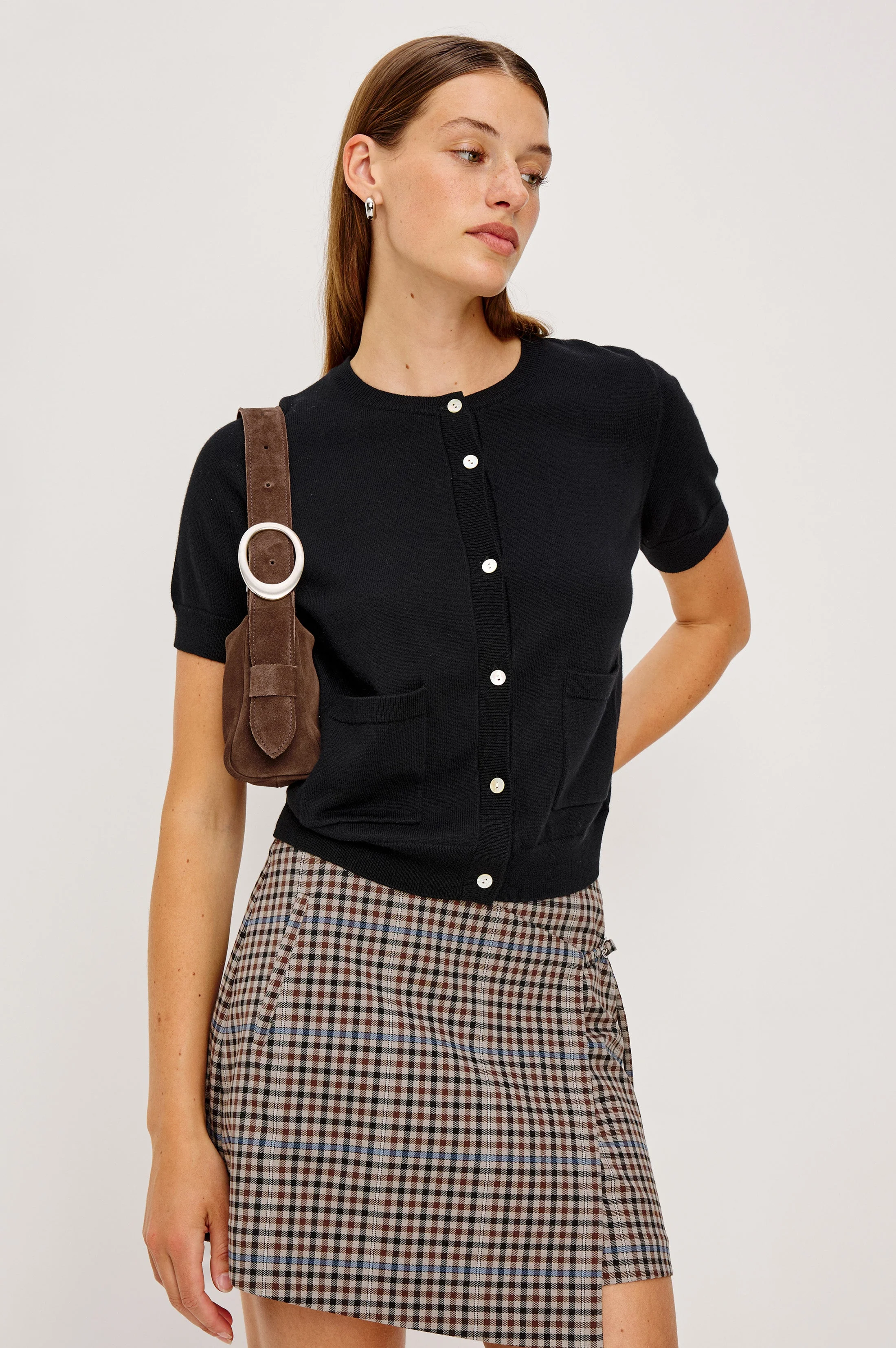 NIAL SKIRT - MOCHA CHECK - Image 3