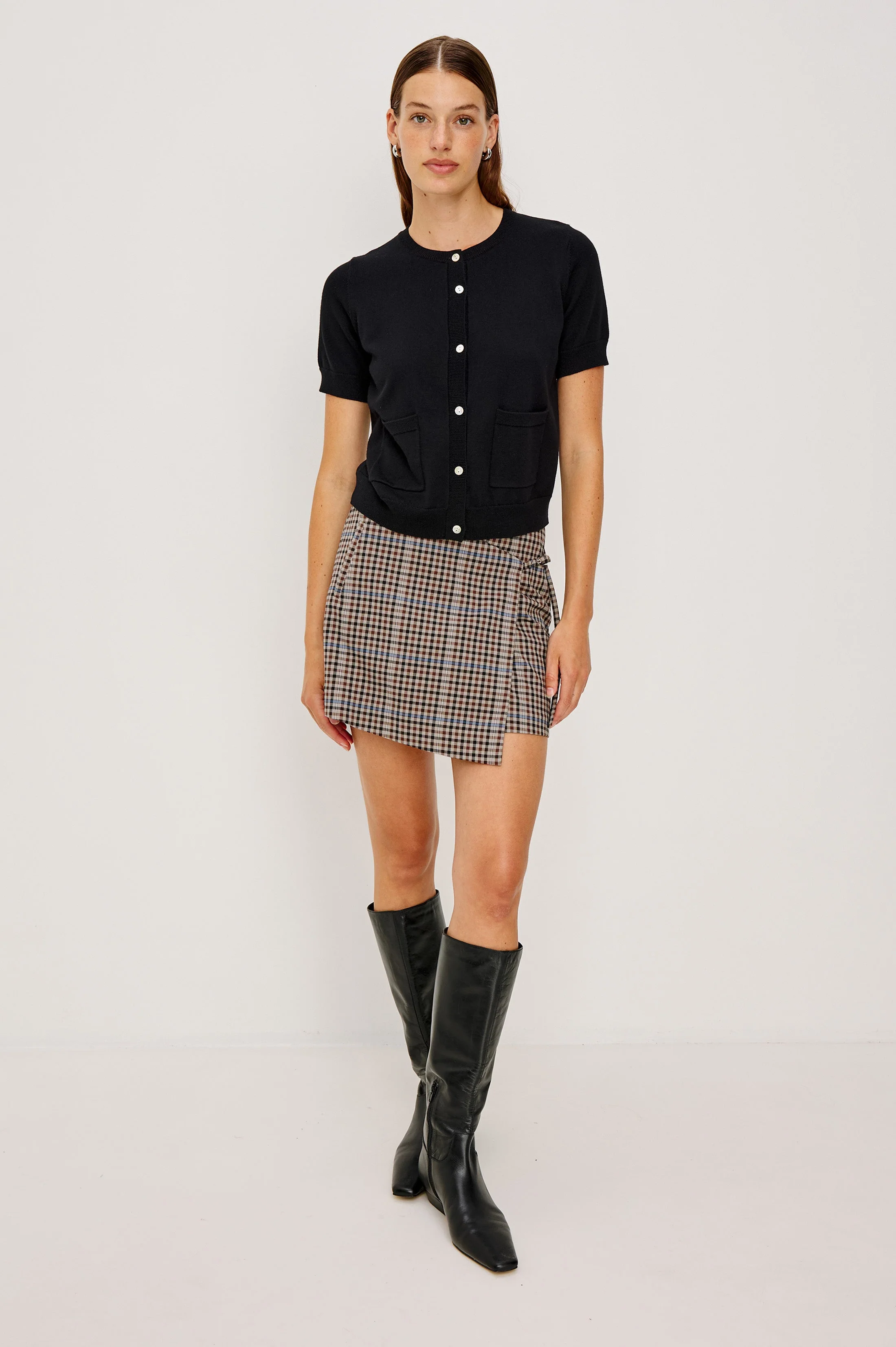 NIAL SKIRT - MOCHA CHECK - Image 4