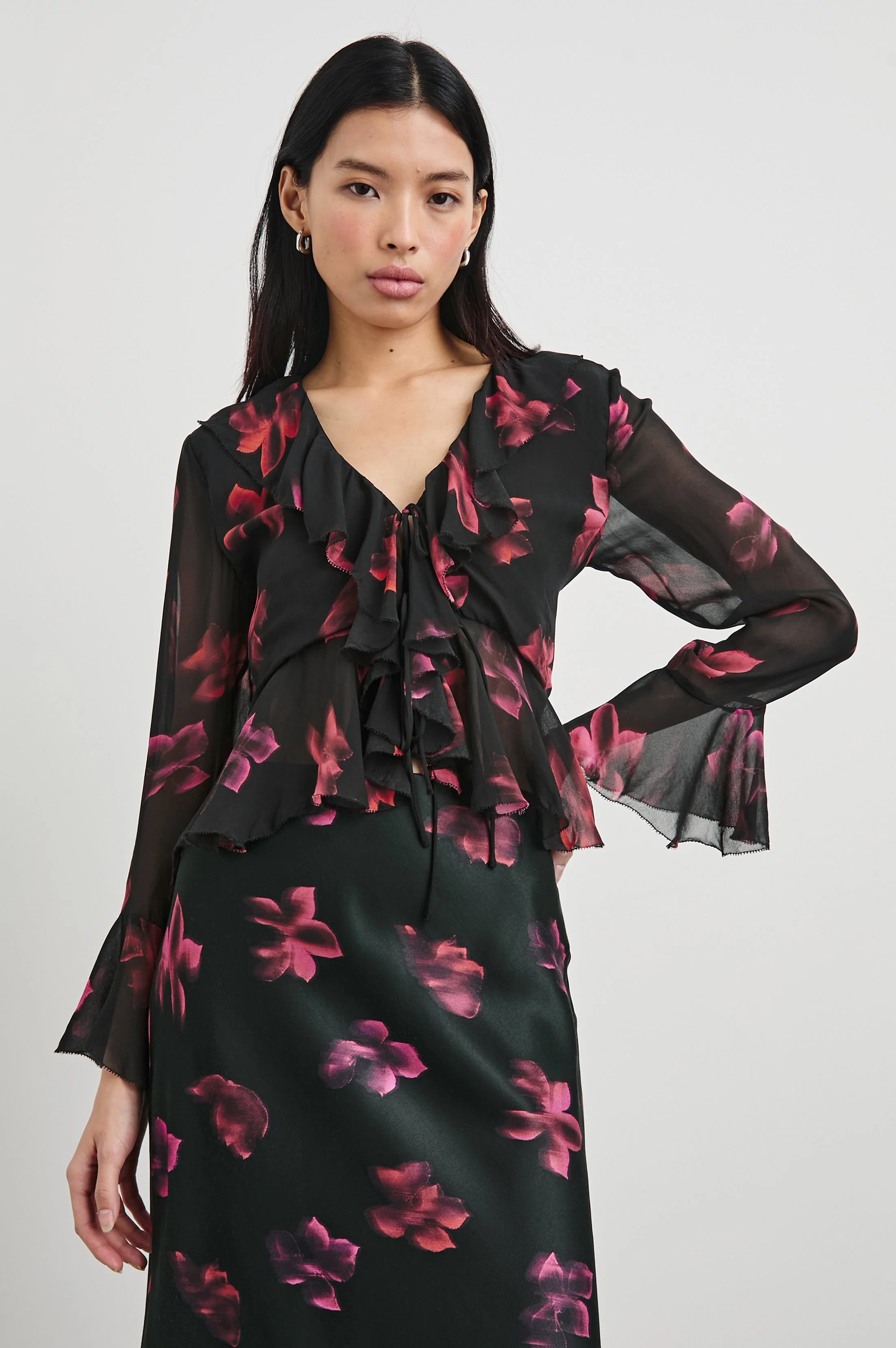 NICOLETTA TOP - DARK AZALEA