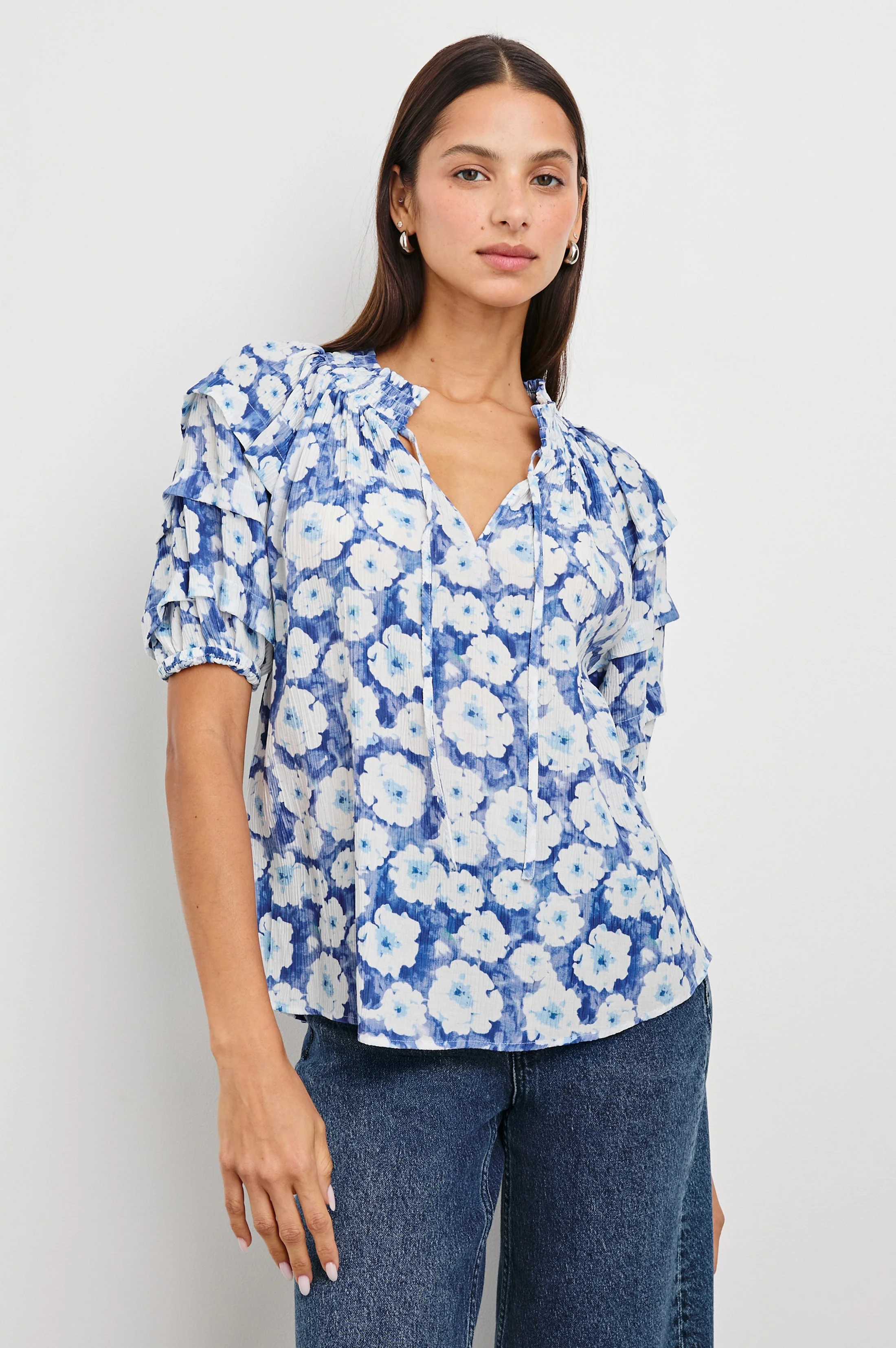 PARIS TOP - BLUE FLORAL - Image 4