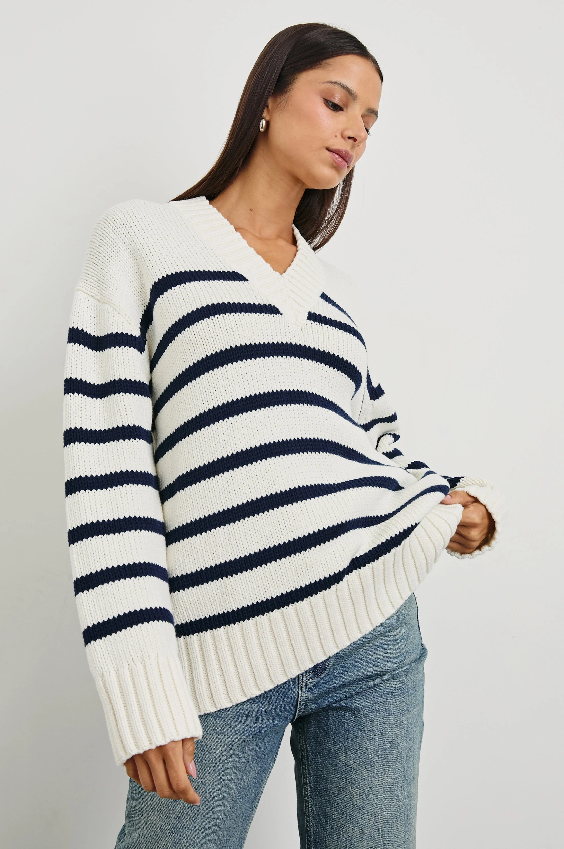 PENNY SWEATER - IVORY NAVY STRIPE - Image 2