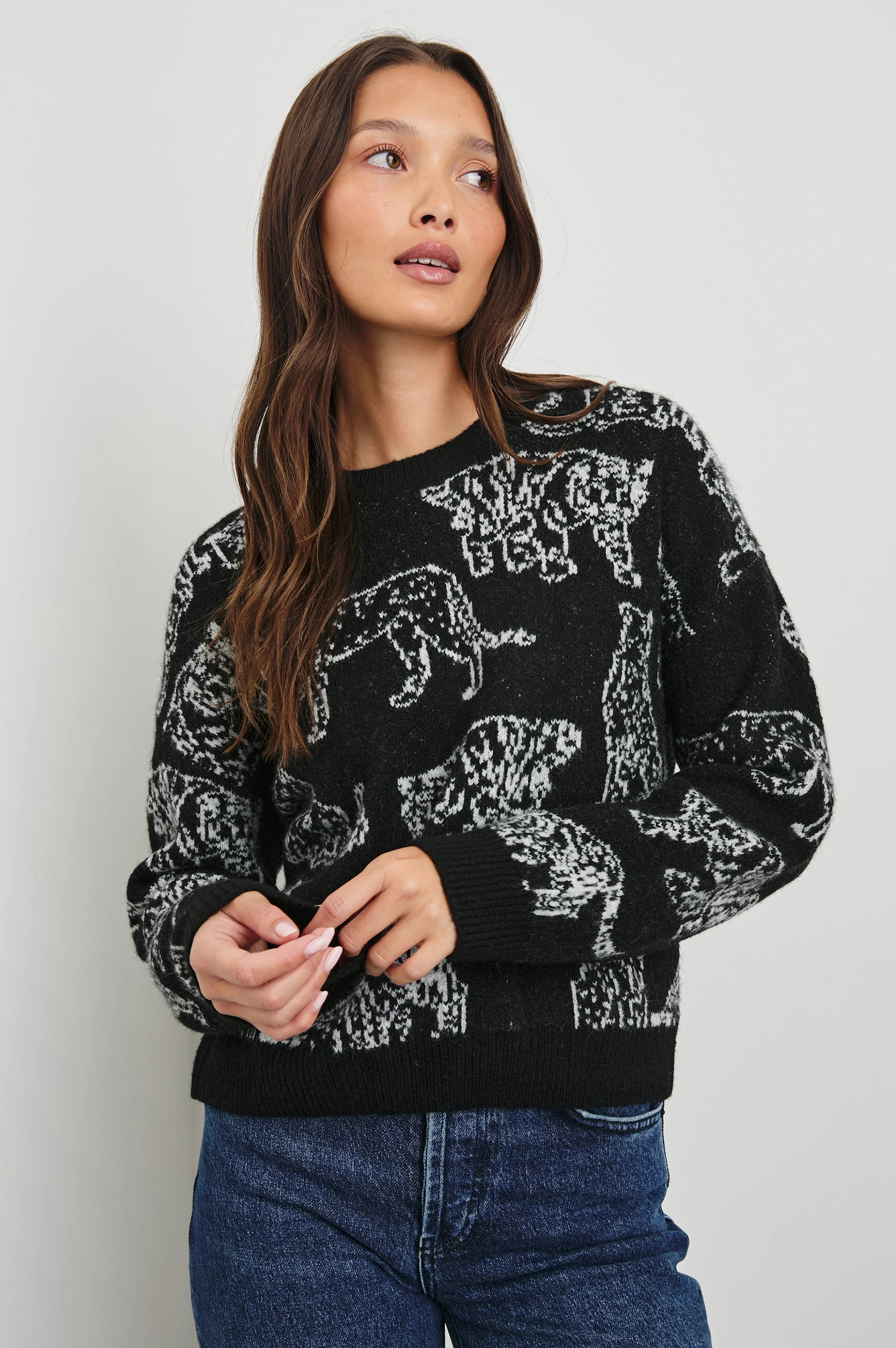 PERCI SWEATER - CHARCOAL CATS - Image 3