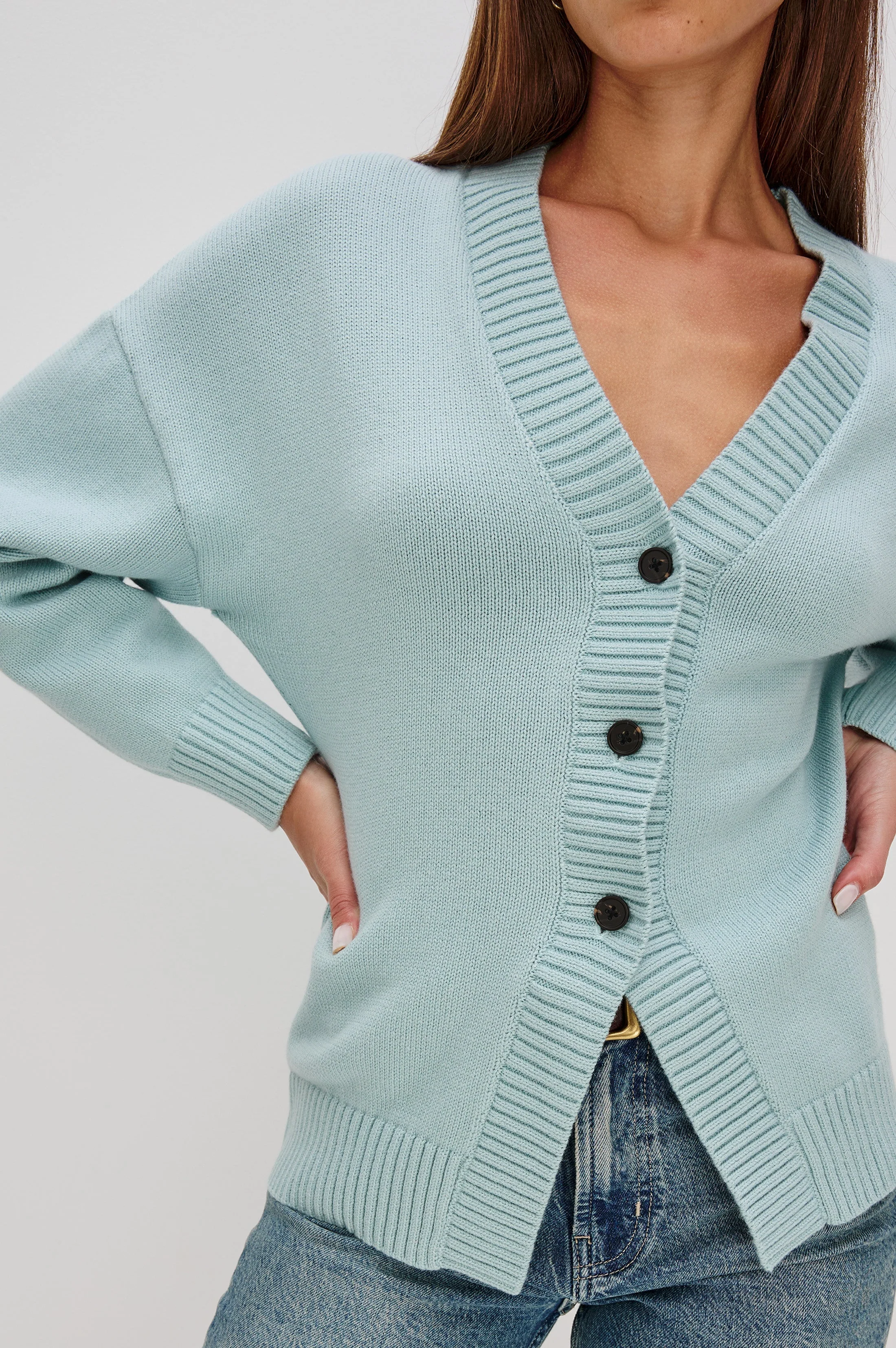 PHILIPPA CARDIGAN - STONE BLUE - Image 2