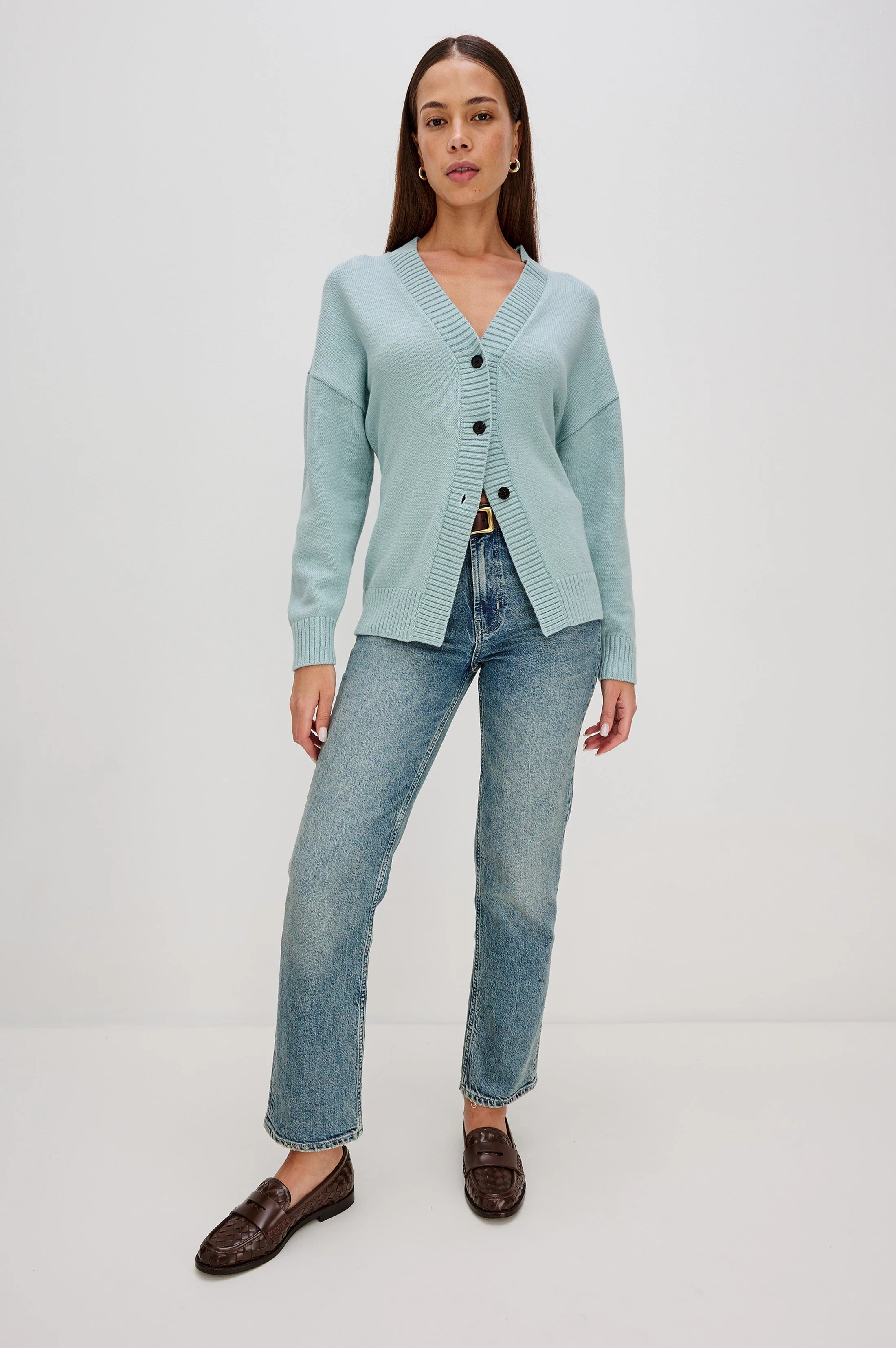 PHILIPPA CARDIGAN - STONE BLUE - Image 3