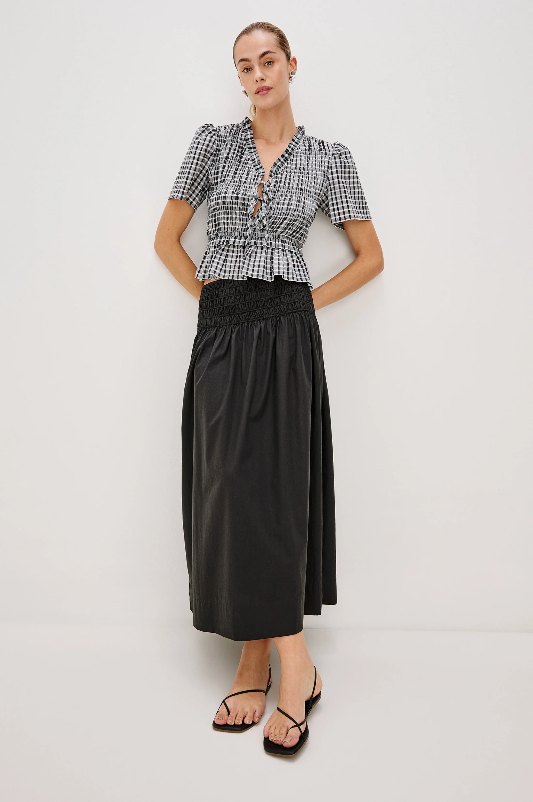 PORTIA TOP - ASH SEERSUCKER - Image 3