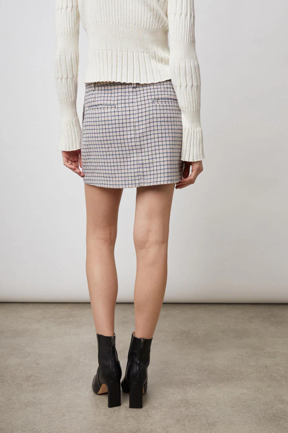 PRIM SKIRT - LILAC NAVY MINI CHECK - Image 3