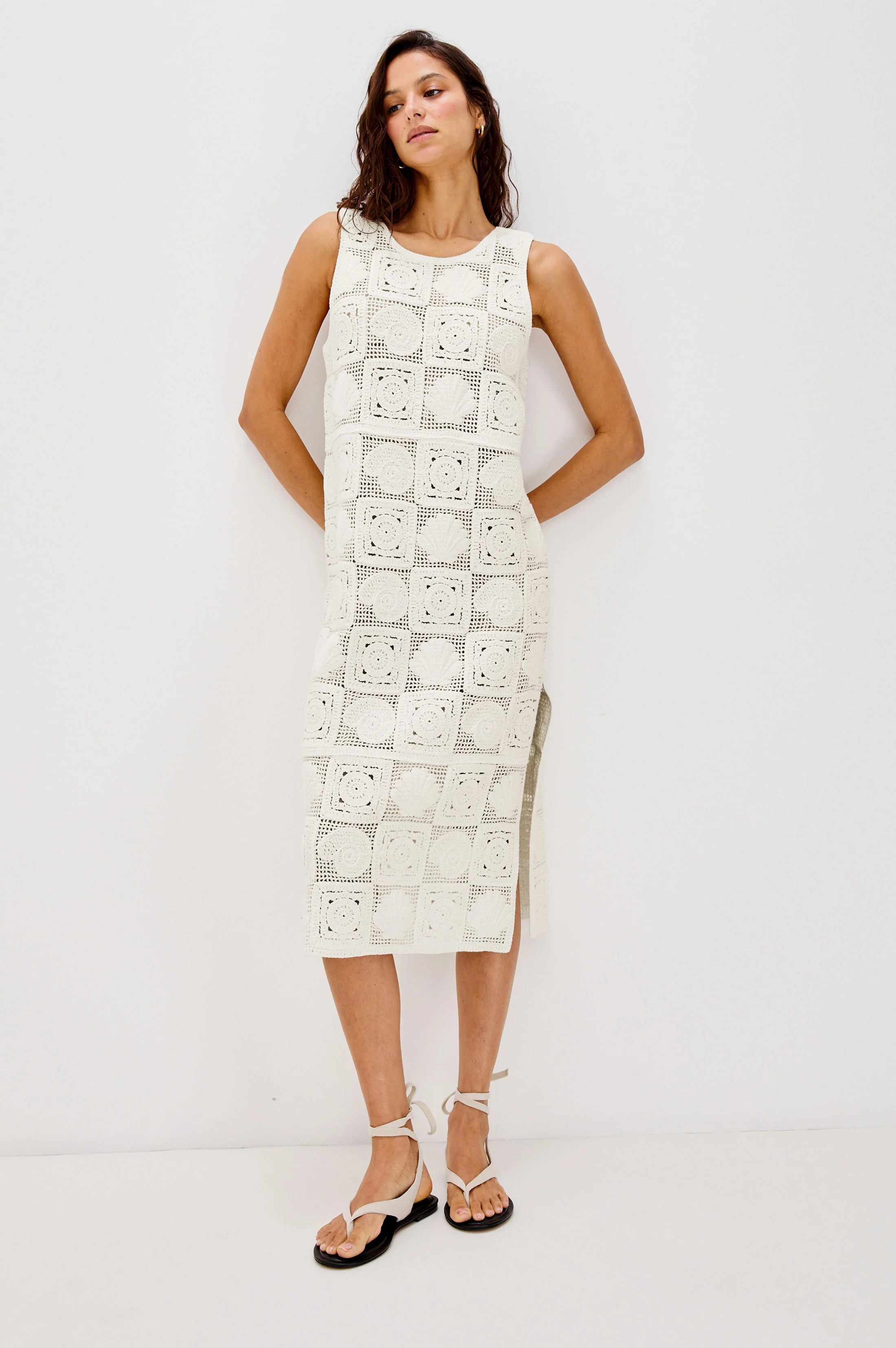 RAILS X LSPACE CALLA DRESS - WHITE SEA SHELL CROCHET - Image 5