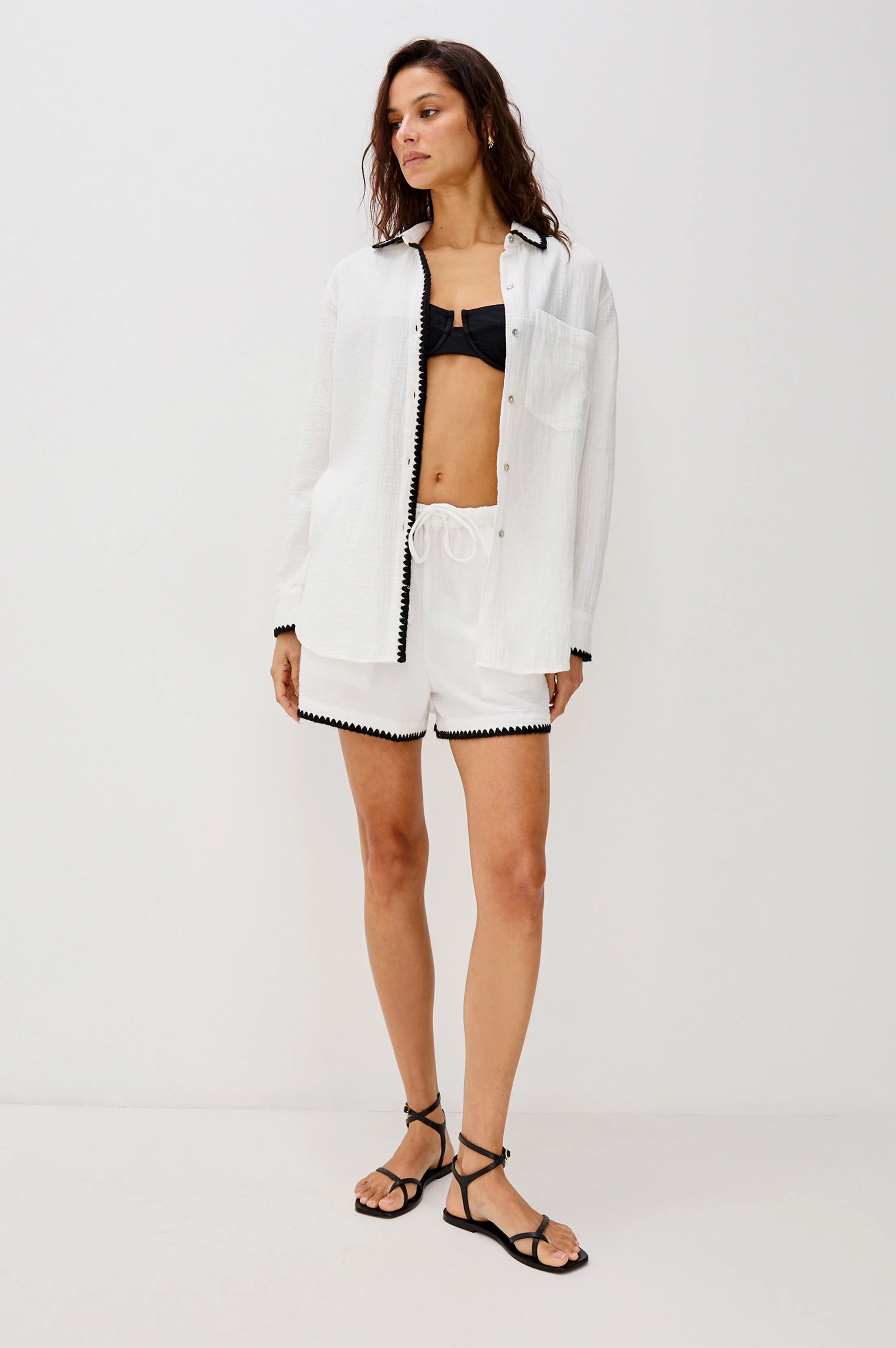 RAILS X LSPACE IDANIA SHIRT - BLACK BLANKET STITCH - Image 4