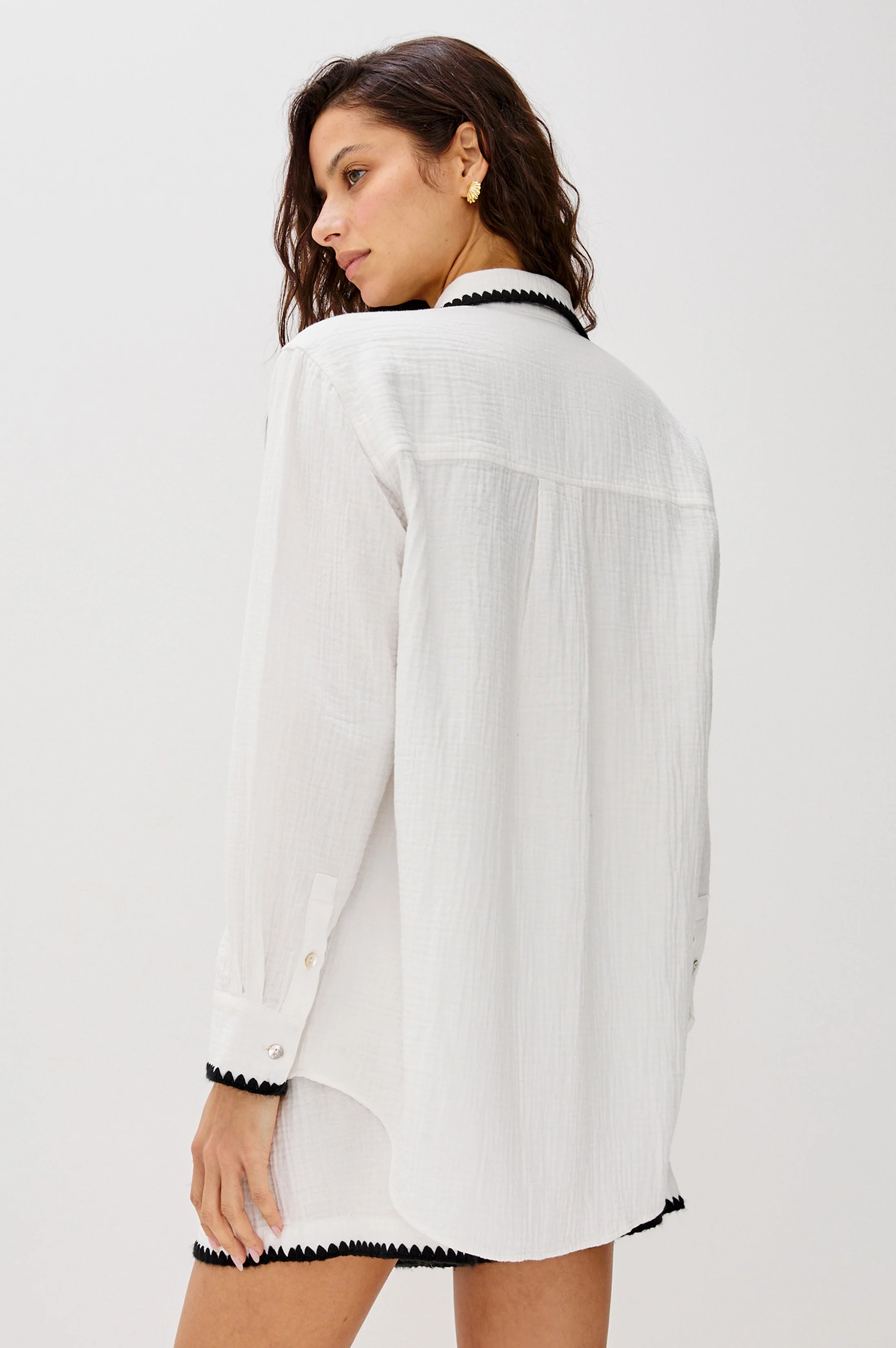 RAILS X LSPACE IDANIA SHIRT - BLACK BLANKET STITCH - Image 5