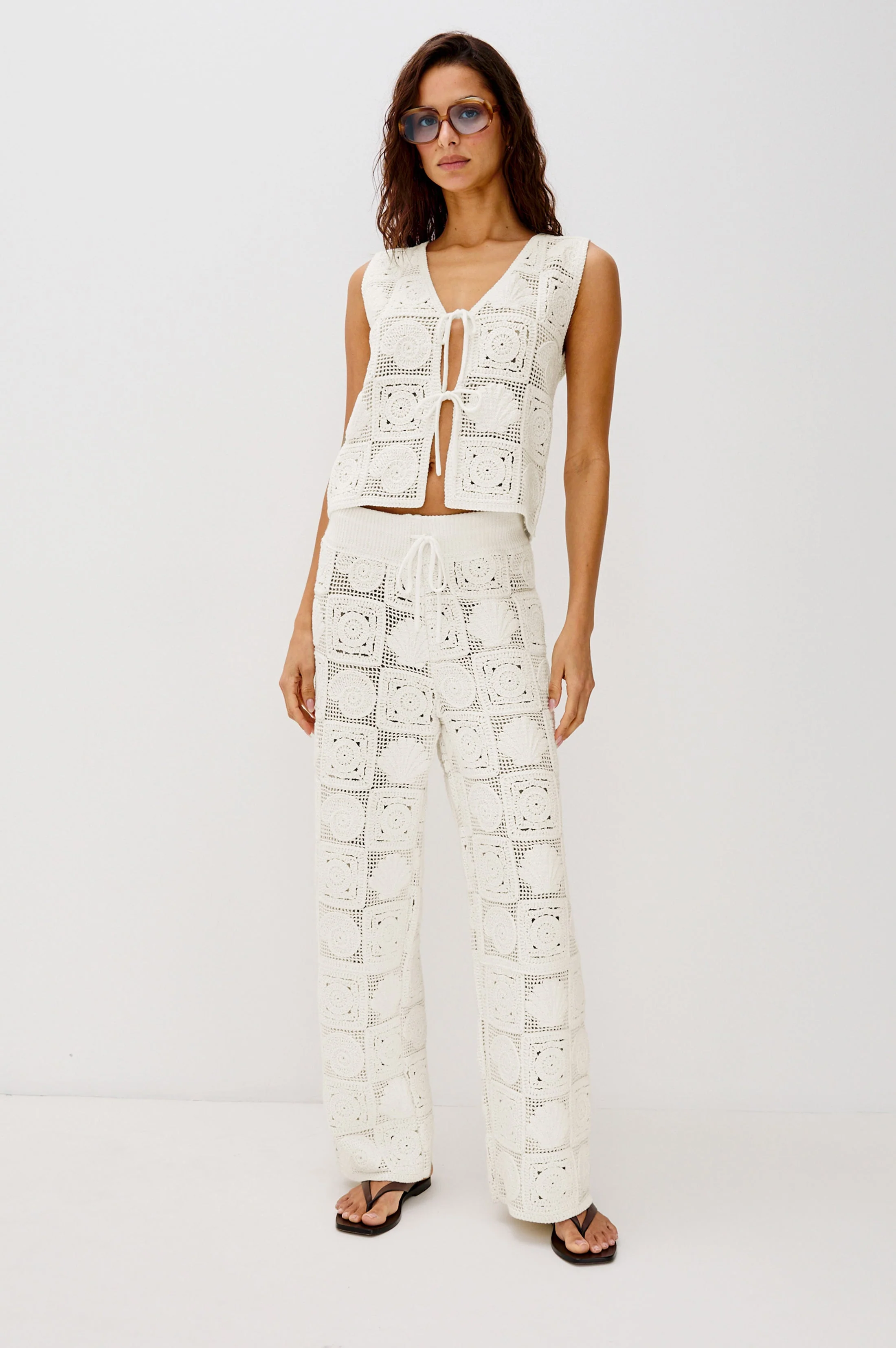 RAILS X LSPACE MAJA PANT - WHITE SEA SHELL CROCHET - Image 4