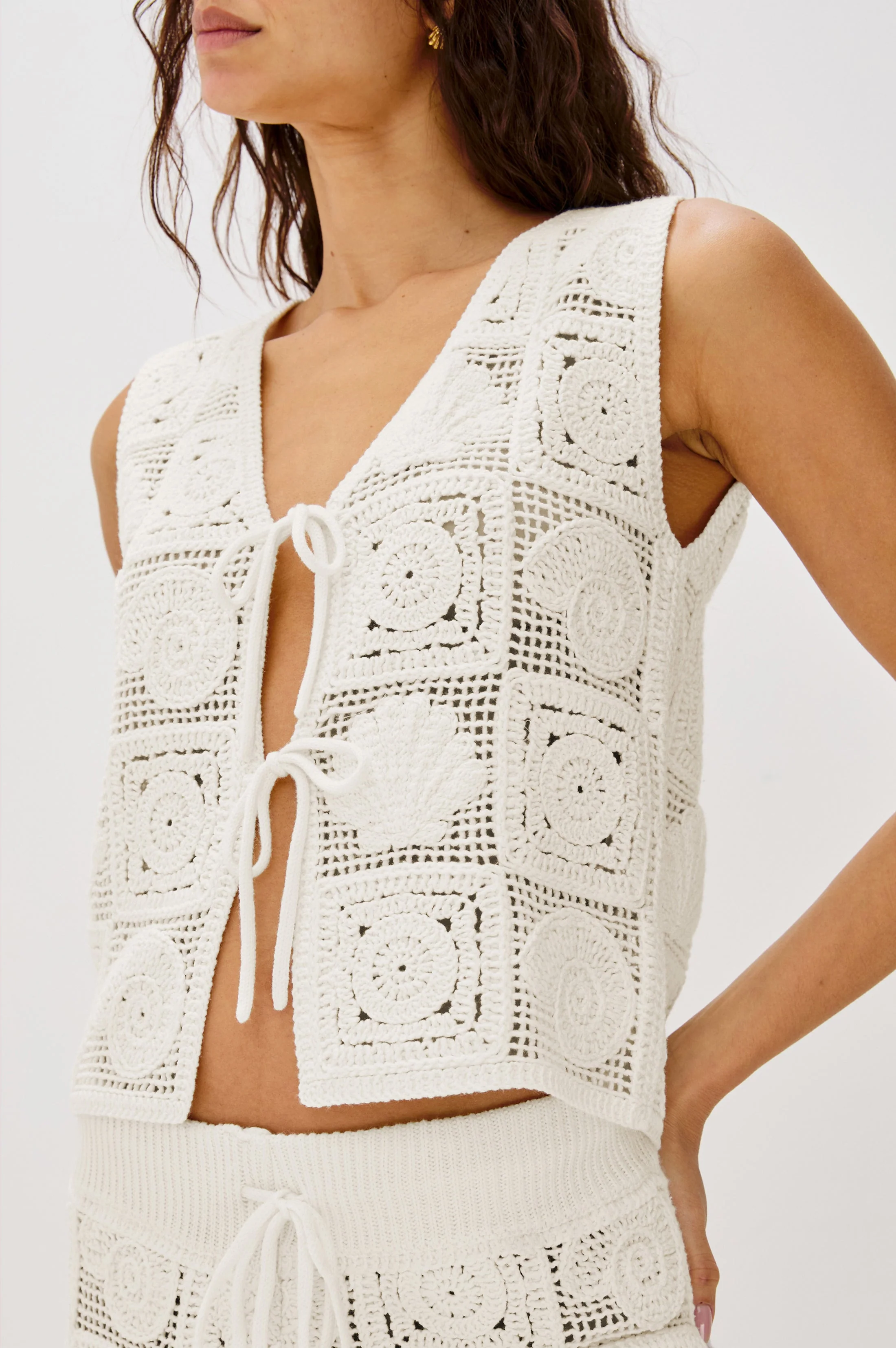 RAILS X LSPACE PAZ TOP - WHITE SEA SHELL CROCHET - Image 2